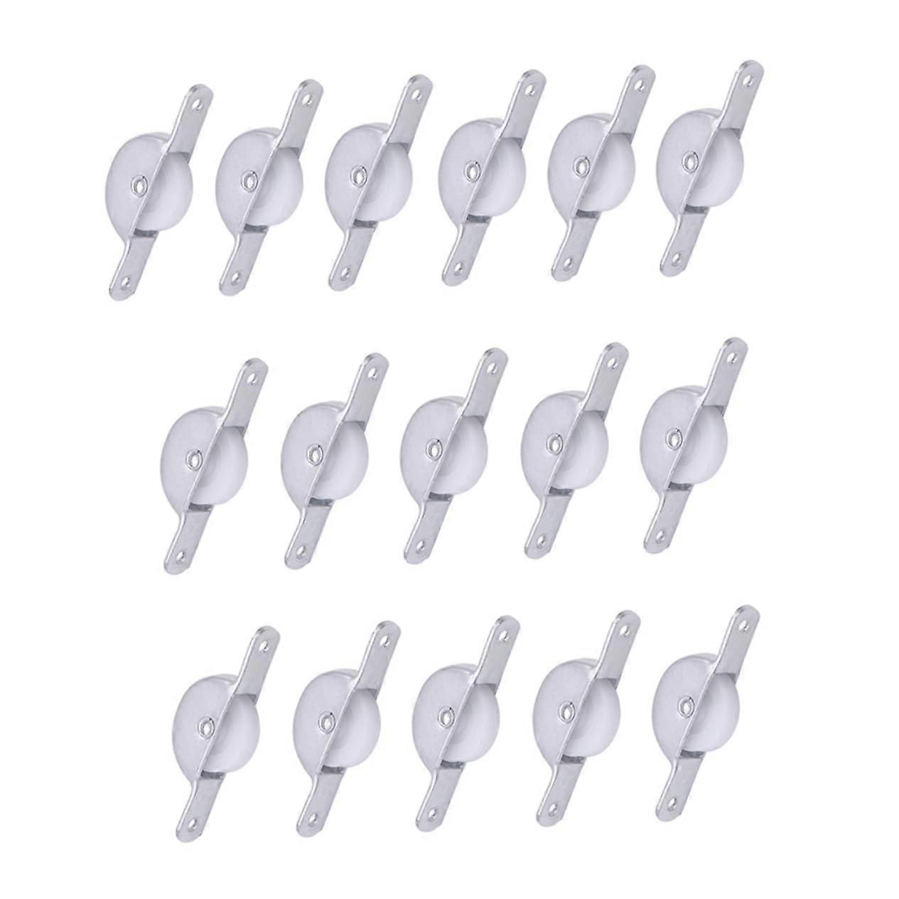 16 x Sliding Door Kit with Roller Pulley System for French Barn Doors, Galvanized Iron, Silver Color, Compatible with Sliding Rails