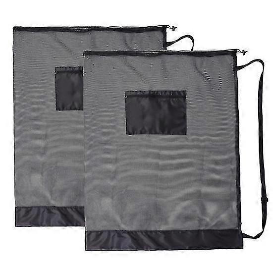 2Pcs Ball Net Bag with Shoulder Strap Extra-Large Convenient Storage Pouches for Football Basketball
