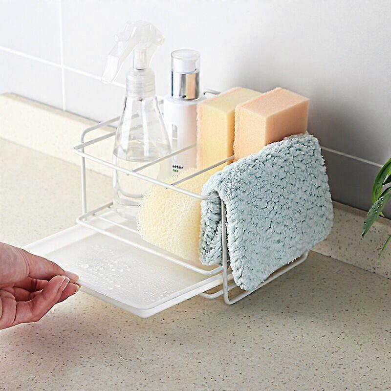 Sponge holder for kitchen counter, white