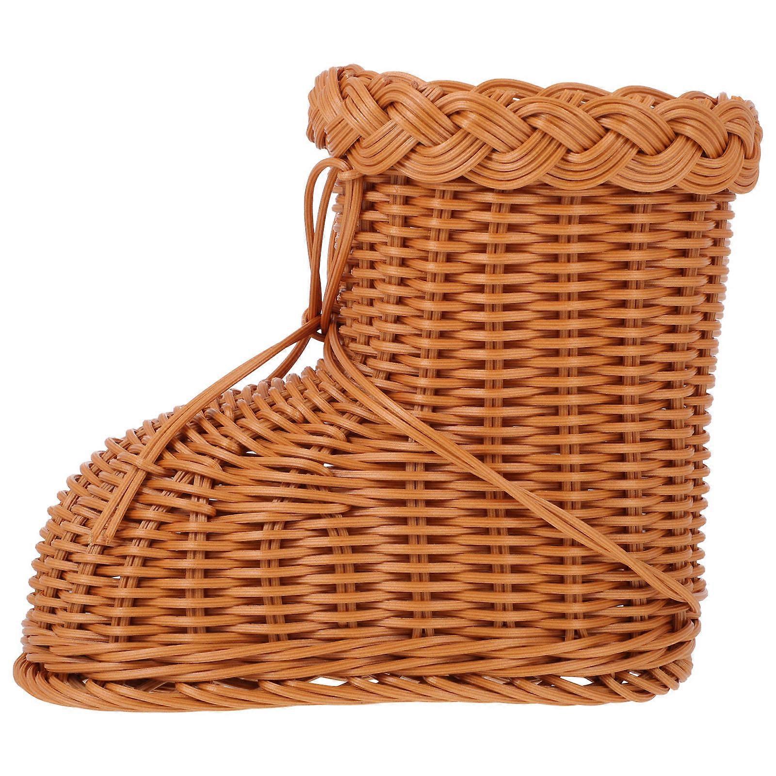 Shoe Shaped Basket 1Pcs Pe Brown Storage Solution for Home Decor