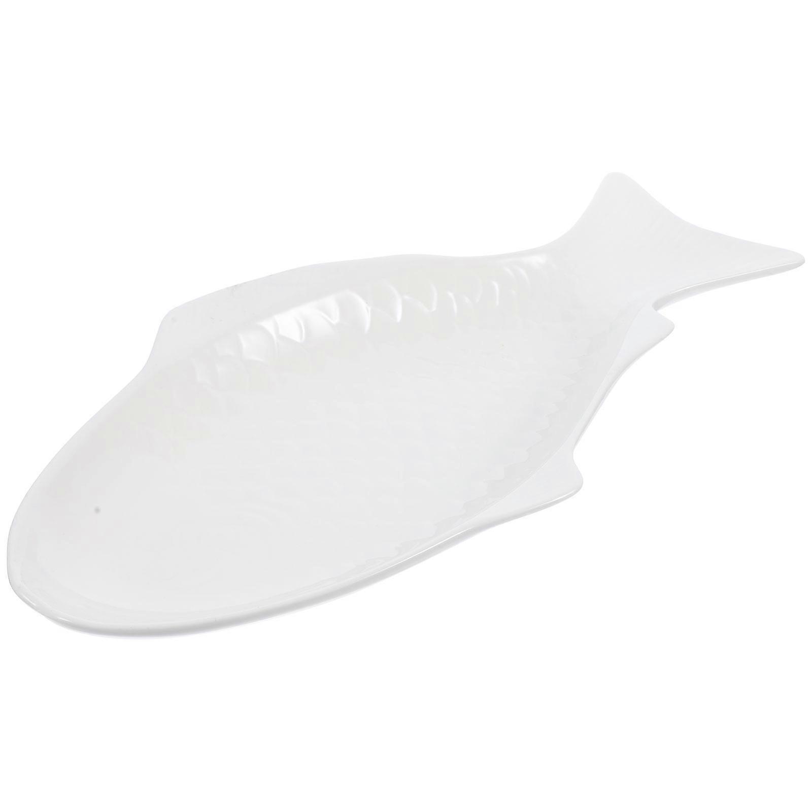 Fish Shaped Serving Platter Ceramic Fish Plate Serving Appetizers 1Pack