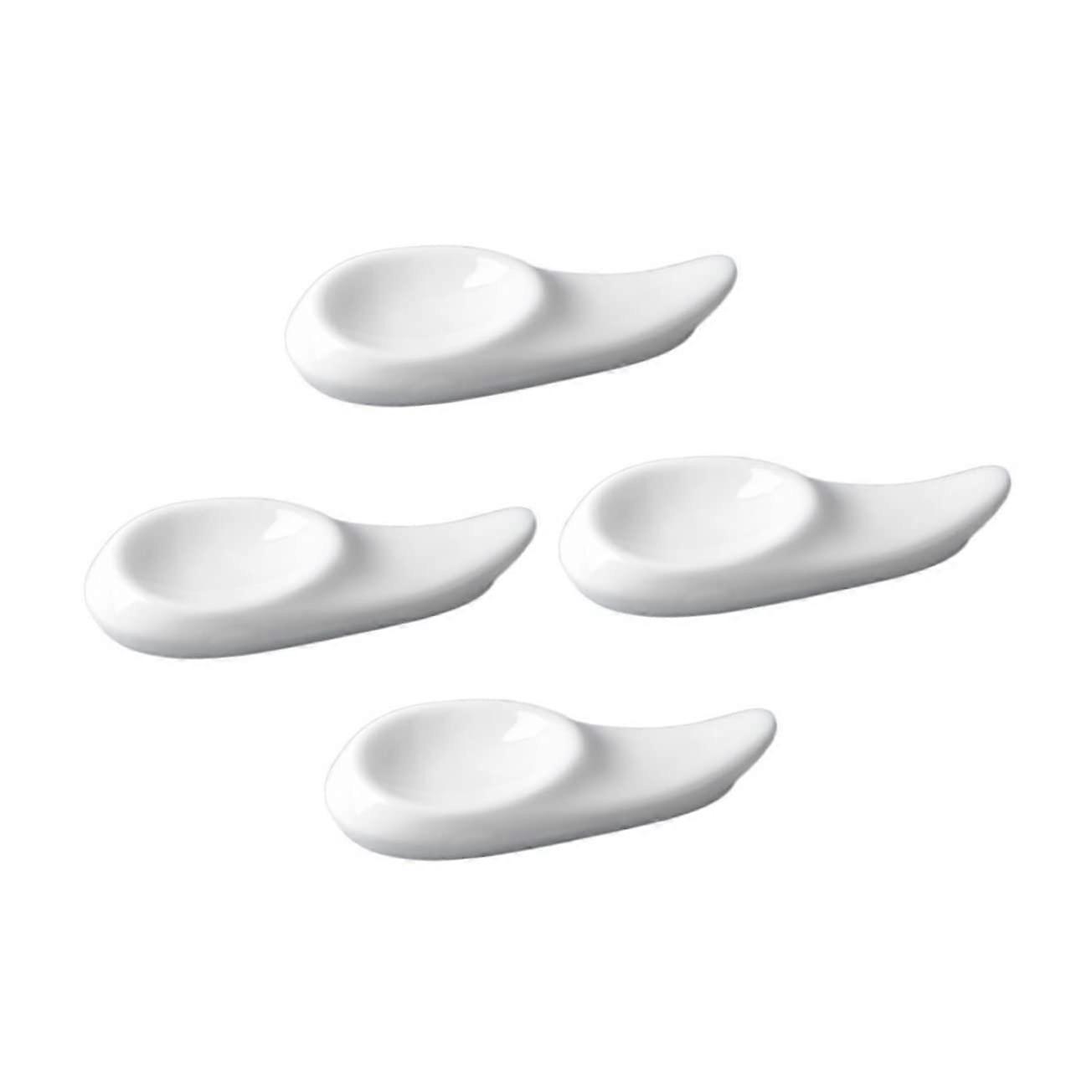 Practical Chopstick Holder Set of 4 White Ceramic Chopstick Rests for Restaurant Home Decoration