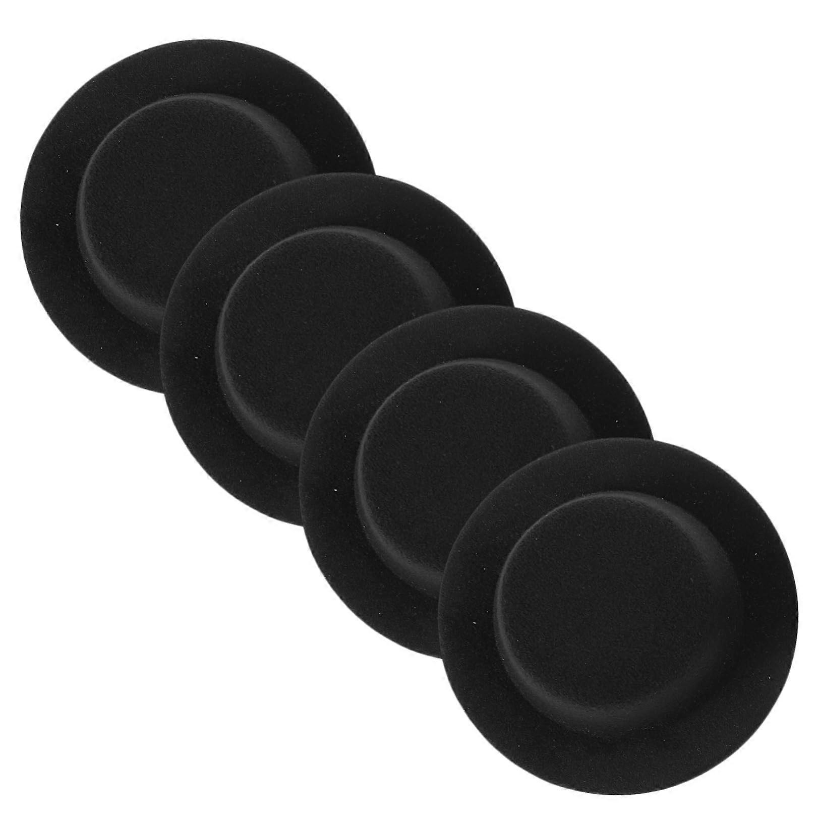 4 Handmade Black Snowman Hats for Dolls and Craft Projects, DIY Christmas Decoration, 4-Piece Set