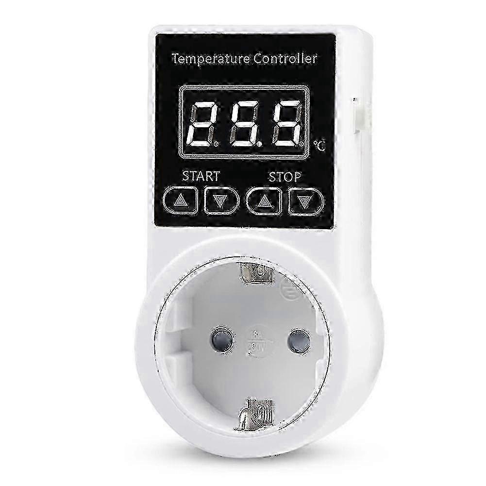 1 Stück Thermostatsteckdose mit Sensor, digitale Temperaturreglerbuchse, wasserdichter Temperatursensor