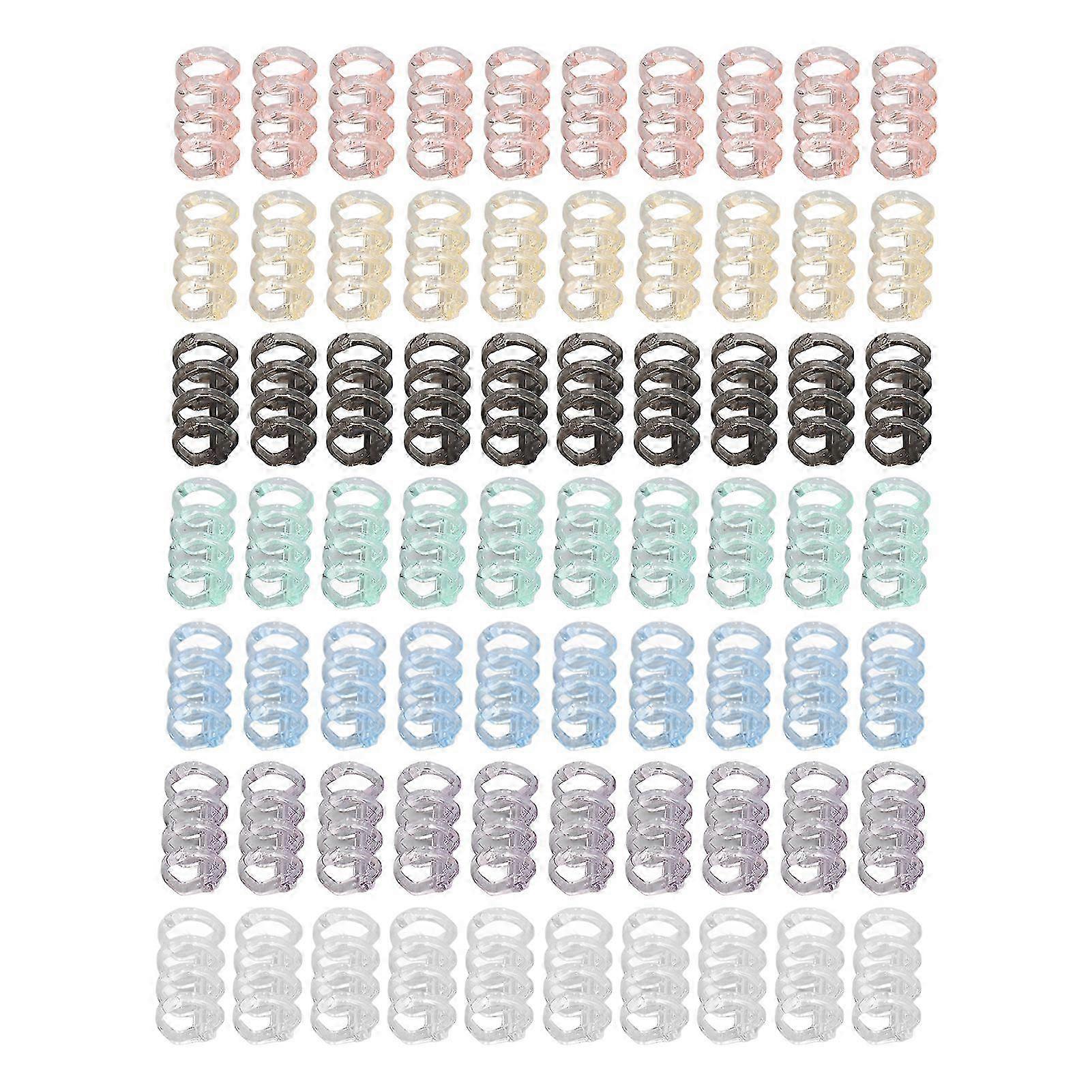 70PCS 4 Hole Binding Spines Plastic Split Loose Leaf Rings Assorted Colors 12mm Inner Diameter