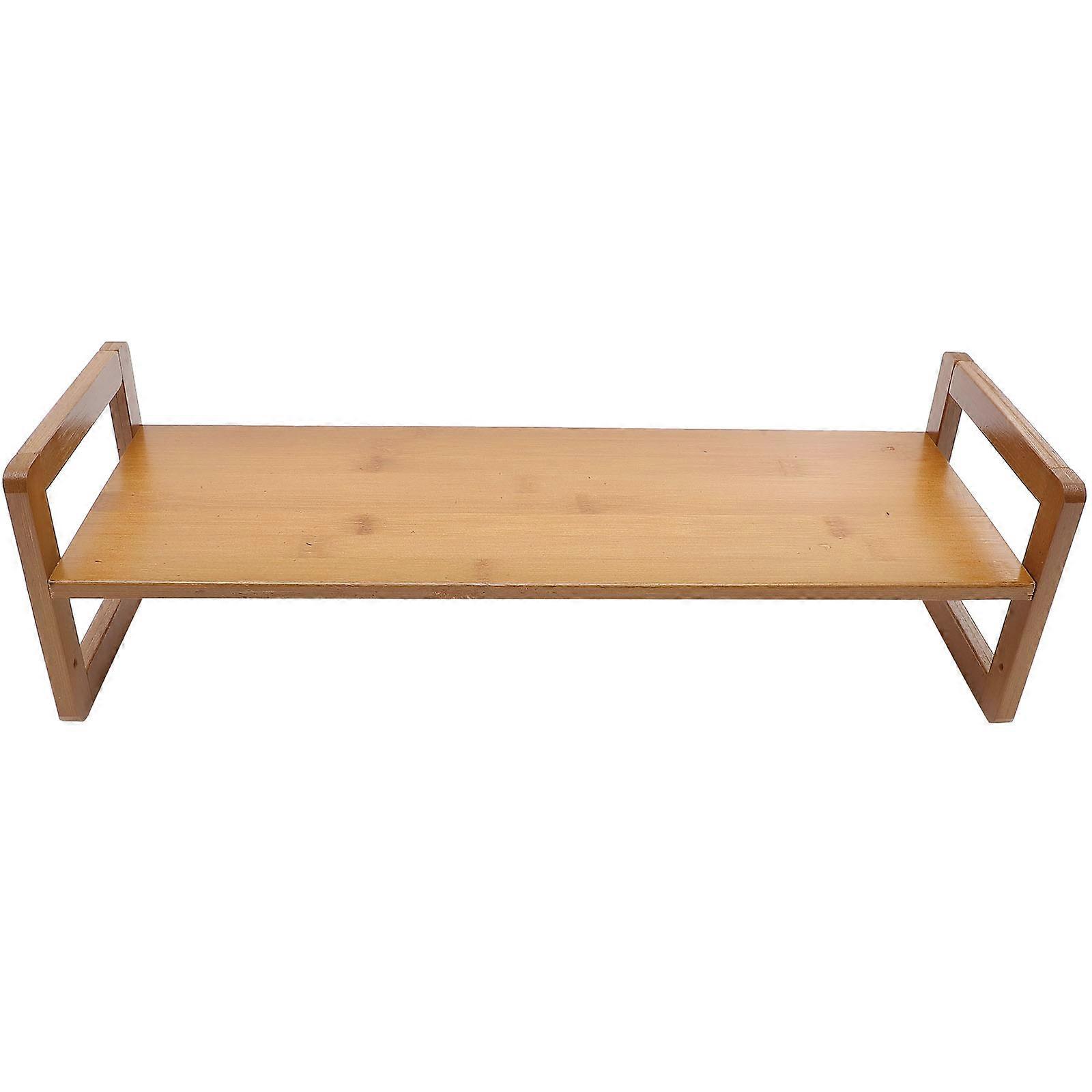 Wooden Laptop Stand Height Adjustable Computer Riser Ergonomic Monitor Stand Durable Stable Support for Desktop Clutter Reduction Work Efficiency