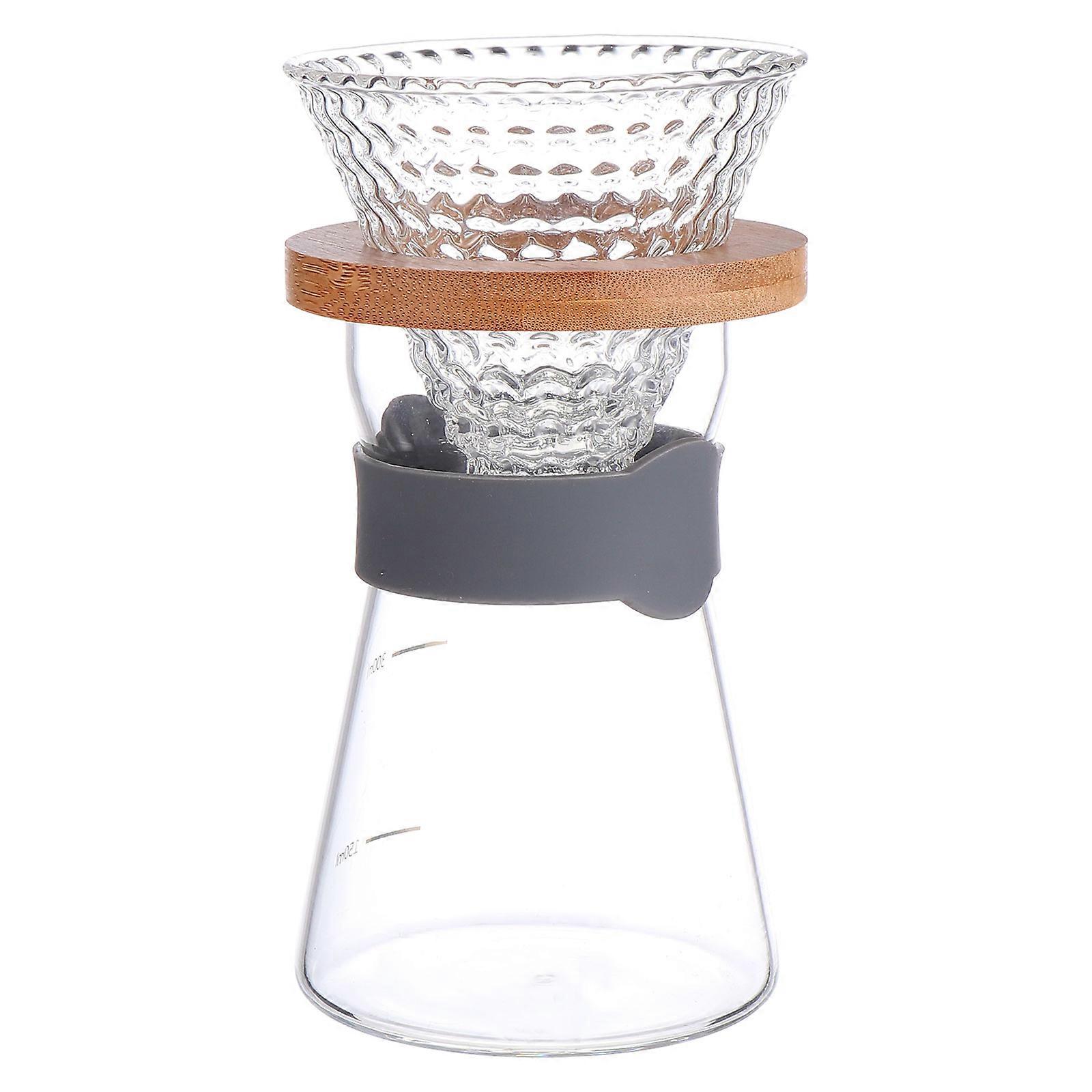 Coffee Drip Pot Clear Glass Coffee Pot Coffee Brewing Round Shape 2Pcs