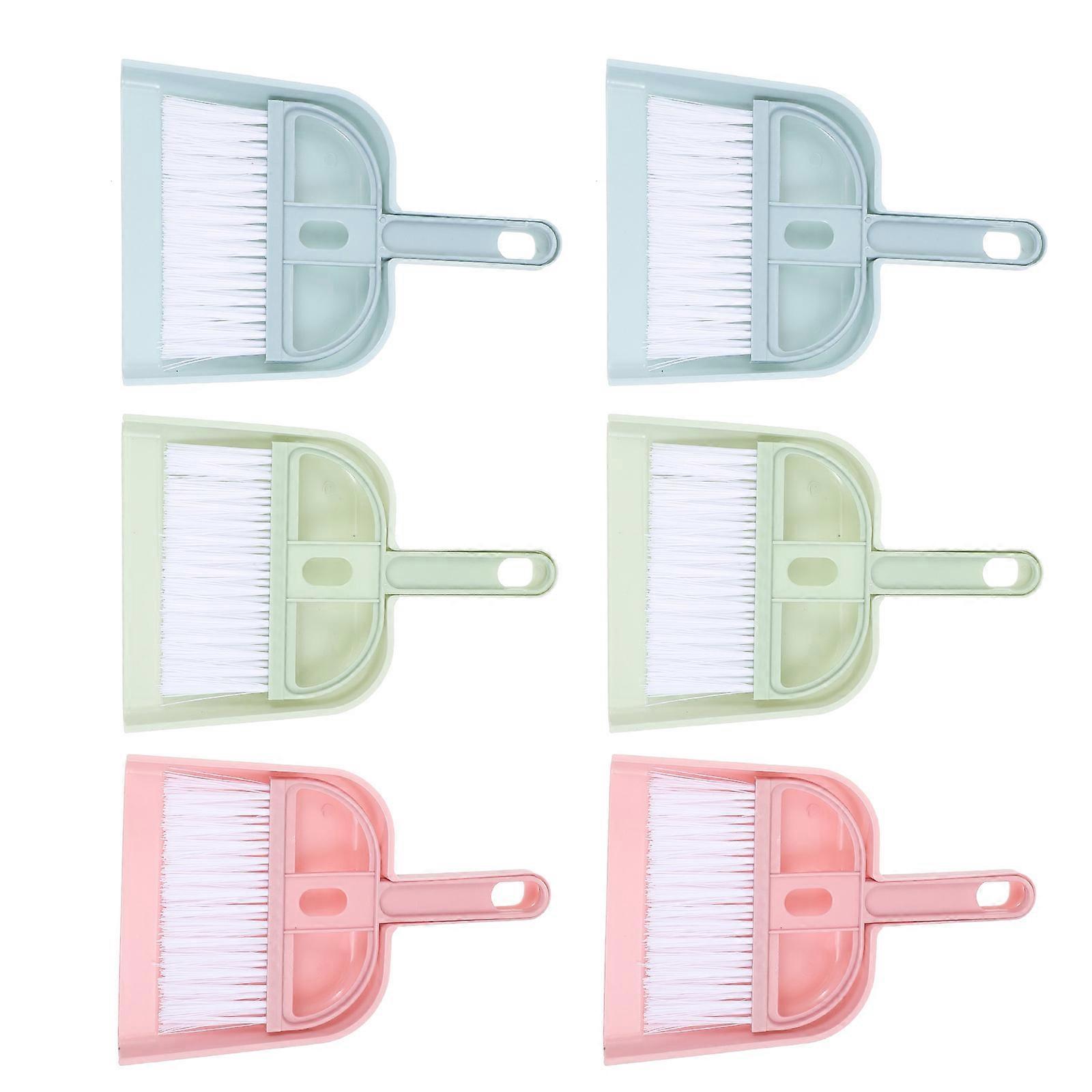 Compact 6 Pack Mini Broom and Dustpan Set for Home, Office, Kitchen – Lightweight Cleaning Tool with Hanging Handle for Indoor/Outdoor Use, Ideal for