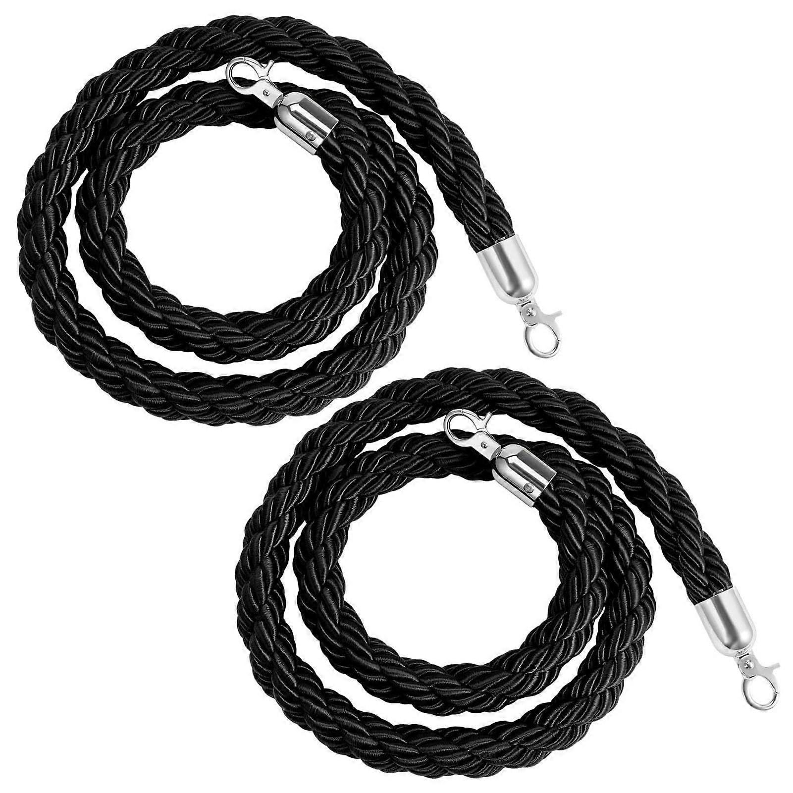Twisted Barrier Rope for Queues Black 1.2m 1.5m 1.8m Braided Barrier Rope for Crowd Control