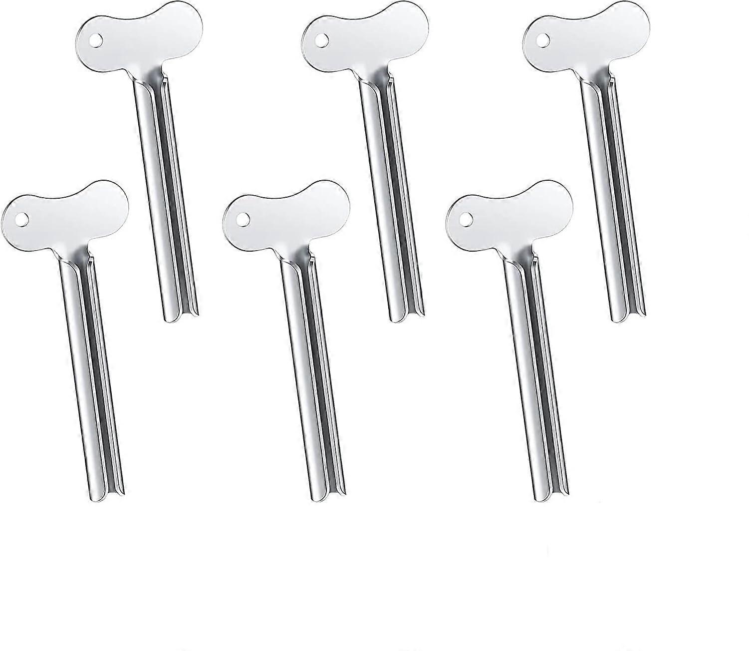 Toothpaste Dispenser, 6 Pieces Metal Toothpaste Squeezer, Stainless Steel