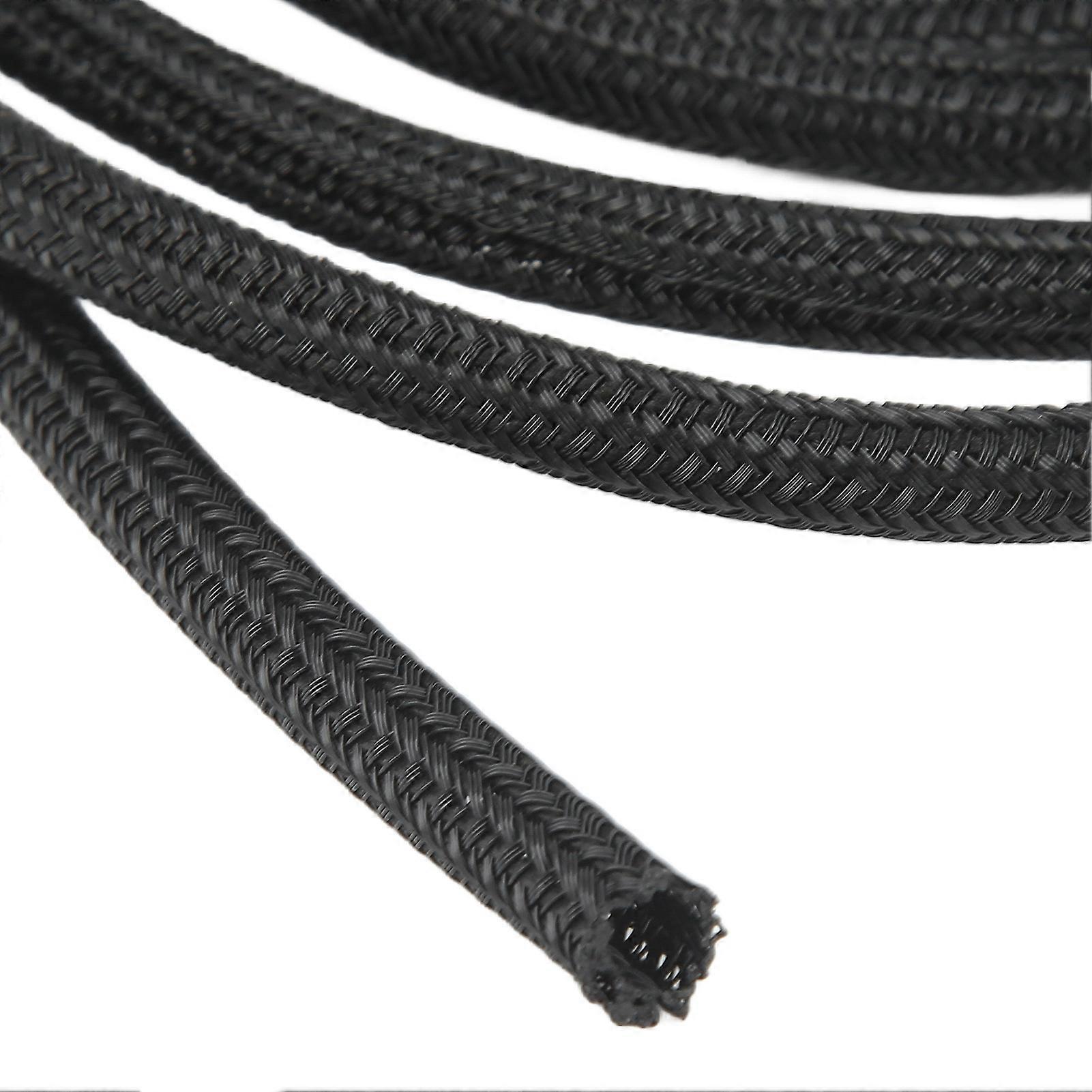 5mm/0.2in Black Cord Protector Self Wrapping Wire Loom High Temperature Resistant Cable Sleeve for RV Boat 3meter/10ft