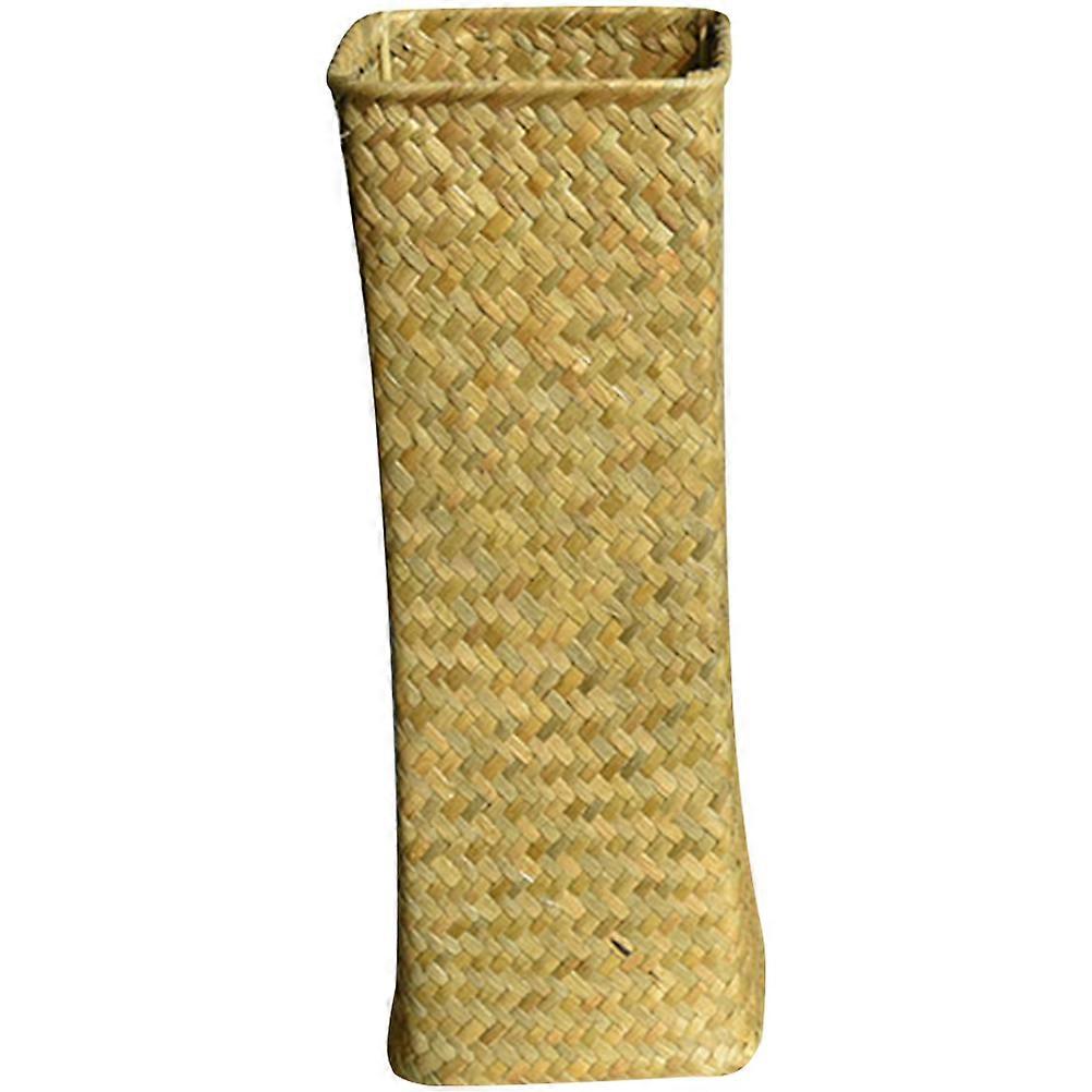 Handmade Woven Straw Flower Vase Decorative Holder for Dried Flowers Natural Boho Style Home Decor Centerpiece Photo Prop