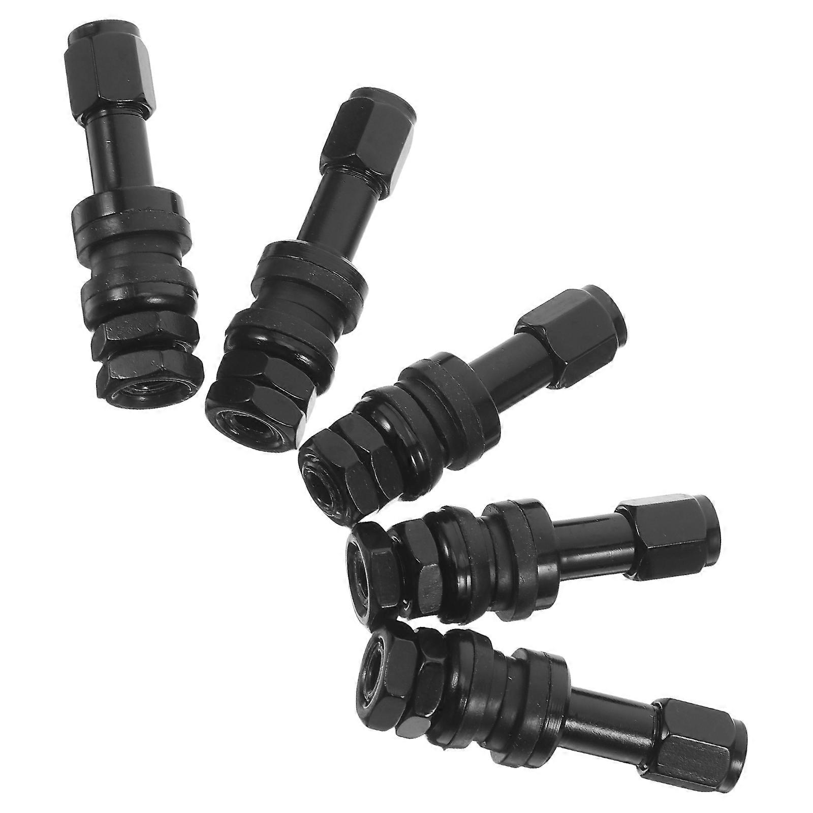 Black Aluminum Alloy Valve Stem Caps for Vehicle Tires – Durable, Airtight, Easy Installation, Clamp Design, Universal Fit for Cars and Trucks