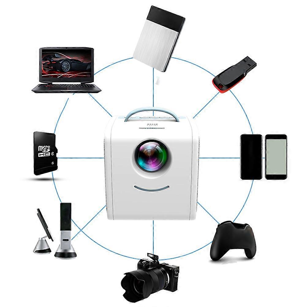 Portable Projector for Home 1080P Supported Mini Projector Device Home Cinema Theater Indoor with Pink 4.1×4.1×4.1in 1Set