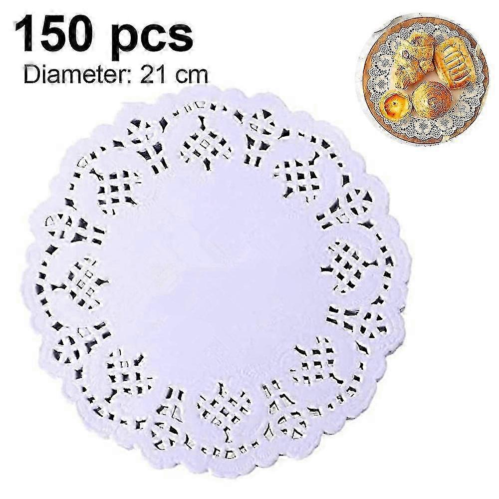 150 Paper White Cake Toppers, Paper Doilies, Mini Pot Doilies