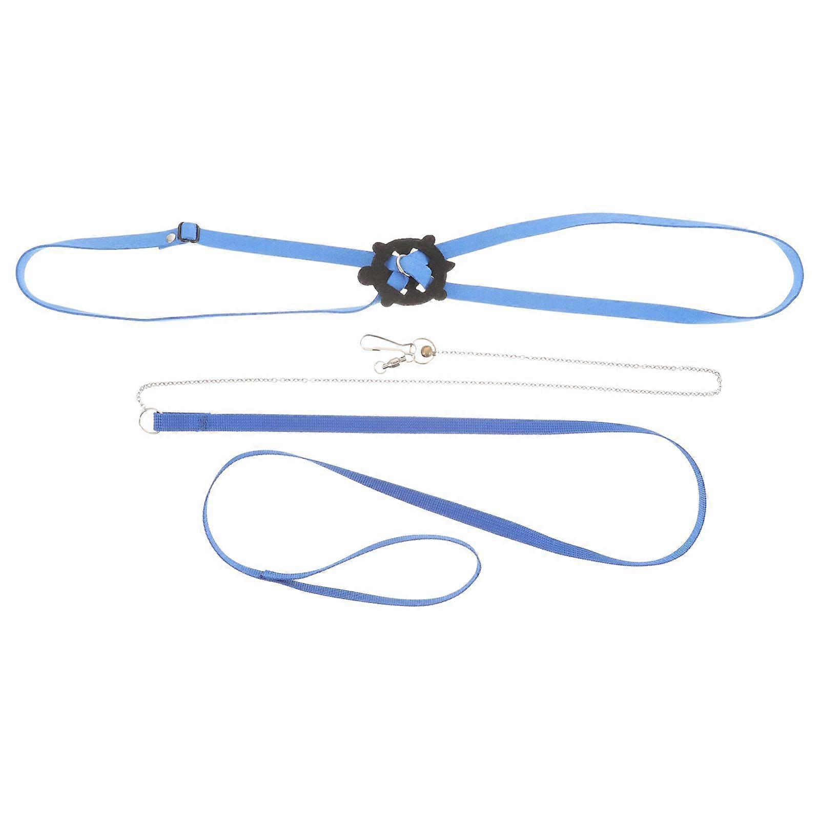 Adjustable Hamster Pet Turtle Lizard Traction Rope Turtle Lead Leash Hauling Rope Walking Training Rope - Size S (Blue)
