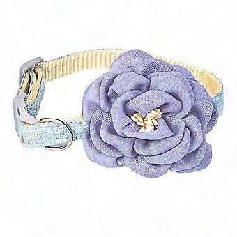 Adorable Customizable Pet Collar Featuring Floral Accent - Trendy Accessory for Dogs and Cats