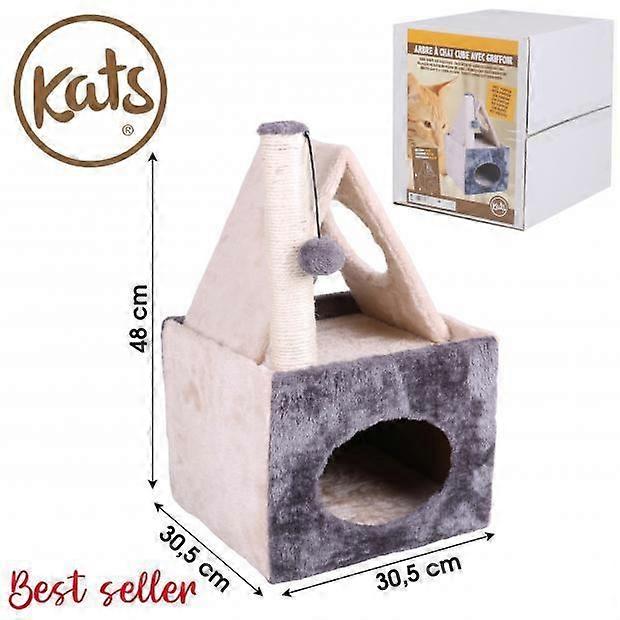 Cube Shape Cat Scratcher | Multi-Functional Cat House