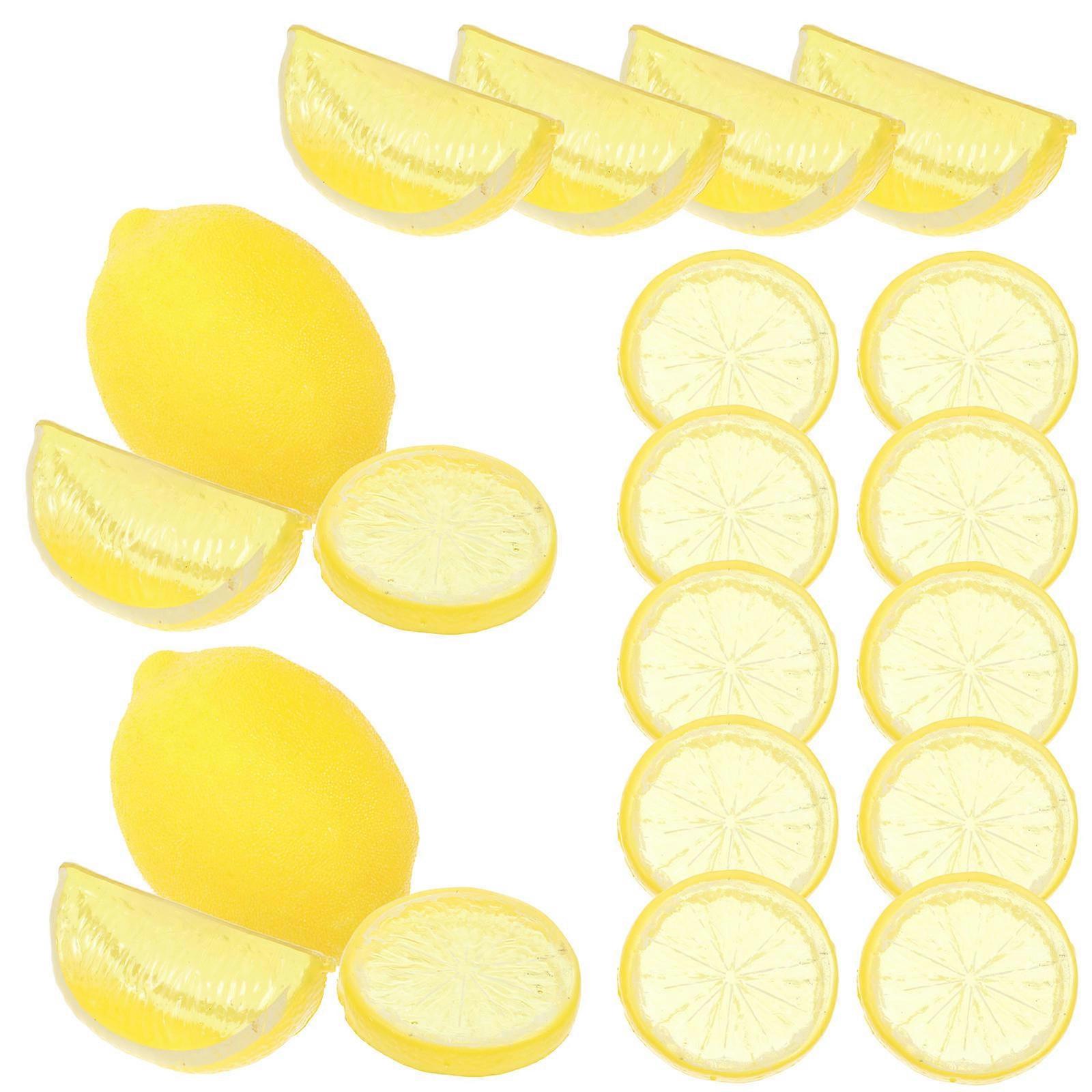 21pcs Lifelike Lemon Fruit Slices Realistic Display Prop for Home Decor and Party Decorations