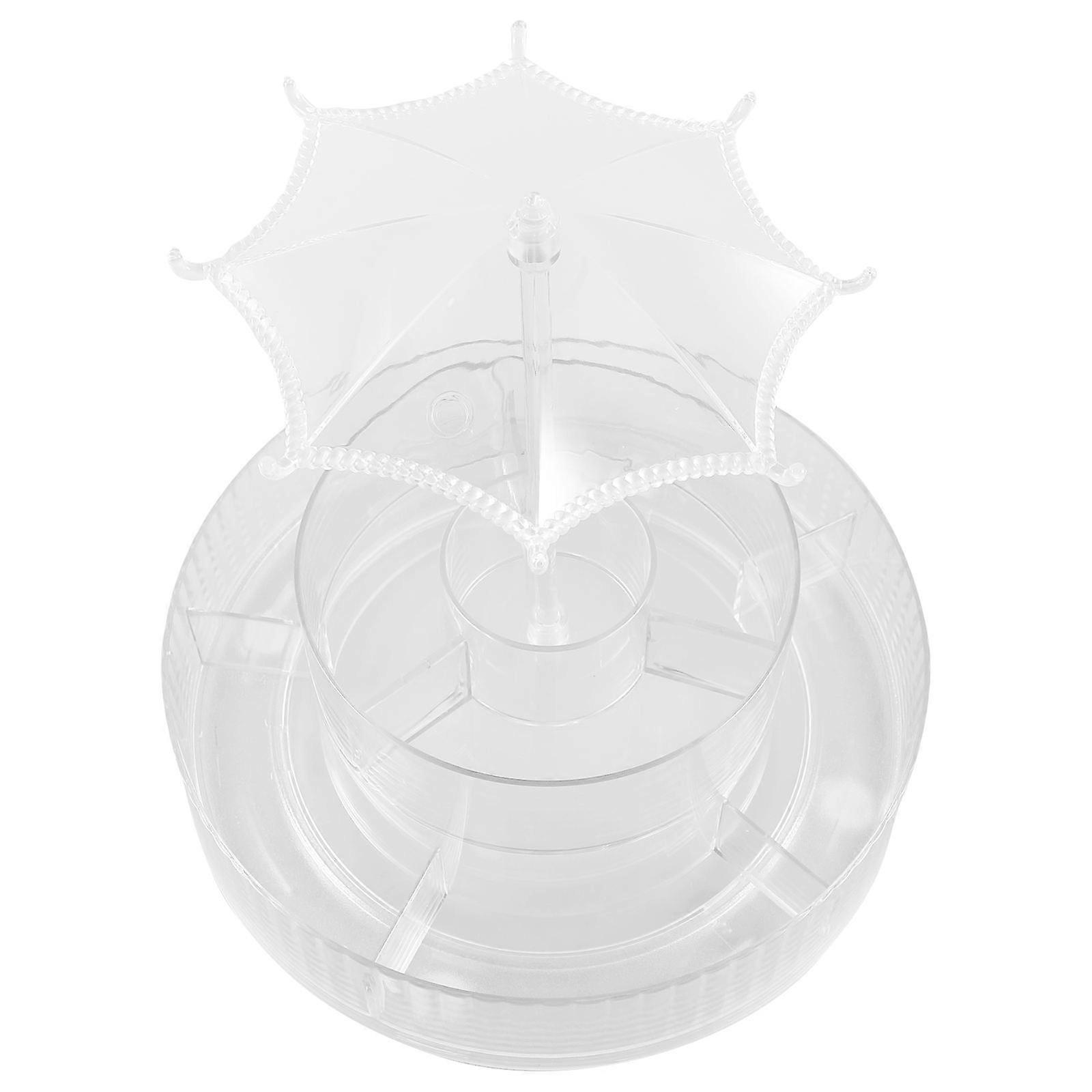 Transparent 360Degree Rotating Makeup Organizer Turntable for Home Use Plastic Storage 5 Compartment