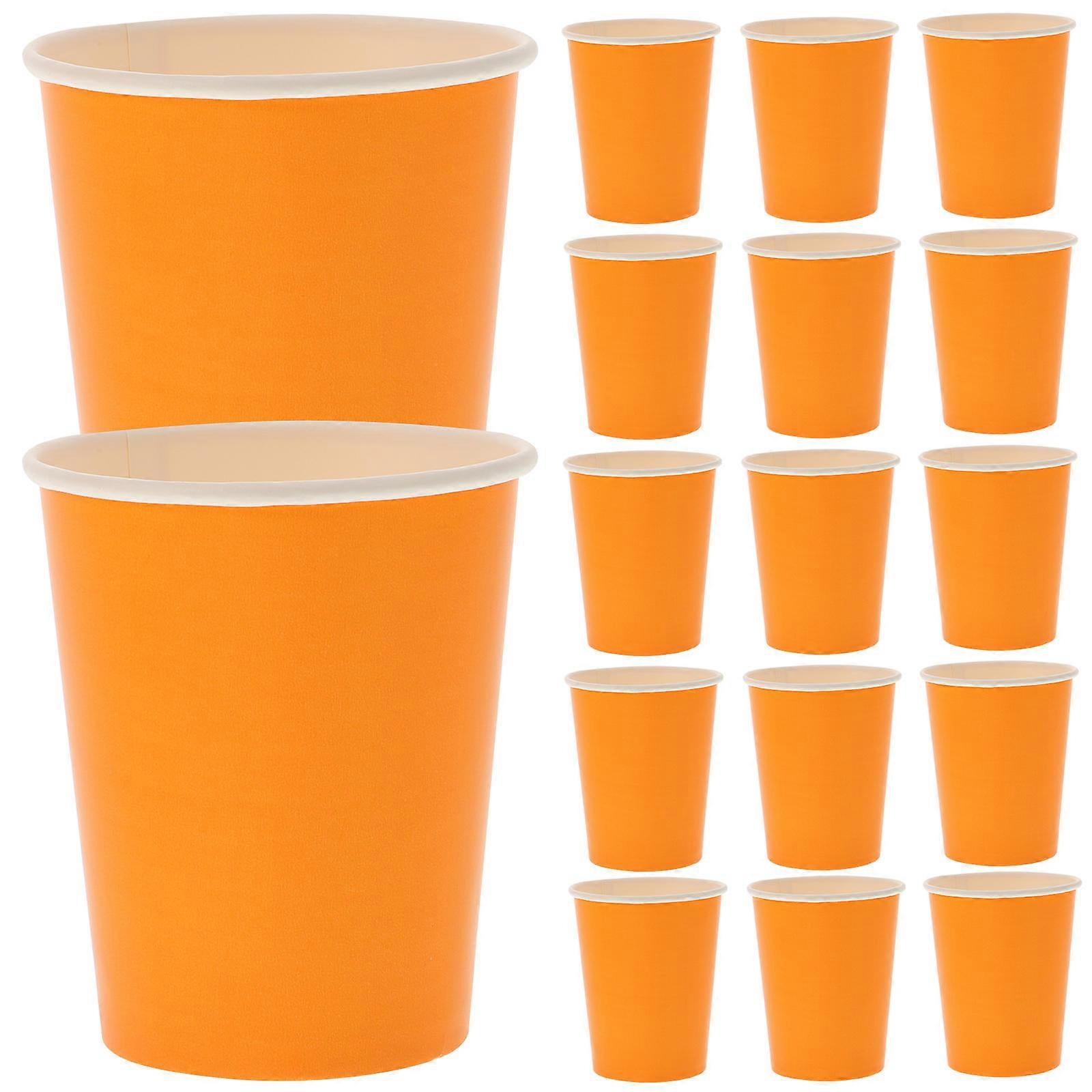 Orange Paper Cups for DIY Crafts and Kids Art Projects Safe Environmentally Friendly Class Decorations 100pcs
