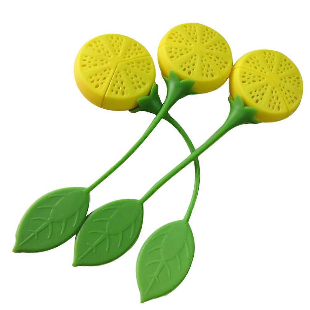 Yellow Silicone Tea Infuser in Lemon Shape for Home Use Spoon Loose Leaf Tea and Drop into Cup 6pcs
