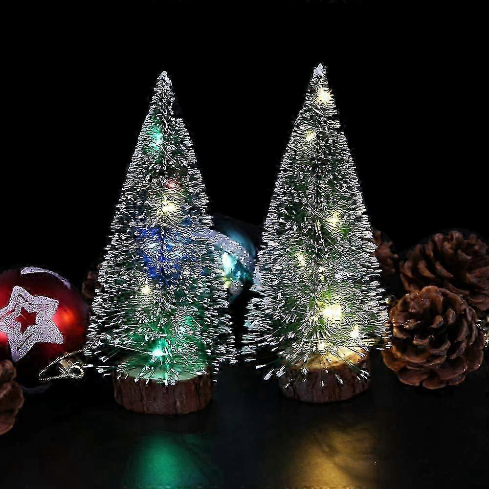 2025 Mini LED Christmas Trees: Set of 6 Glowing Artificial Spruces for Festive Table Decor