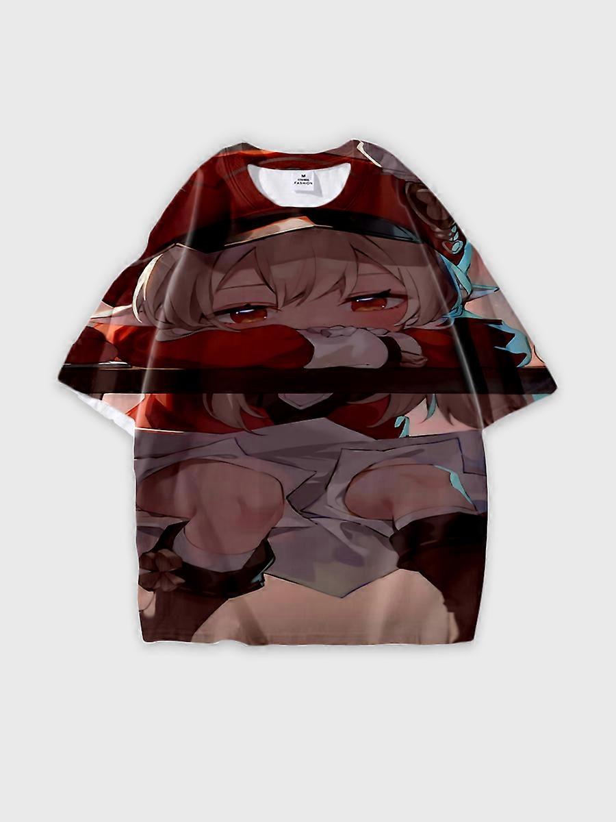 T-shirt round neck Role Pattern loose short sleeve K404