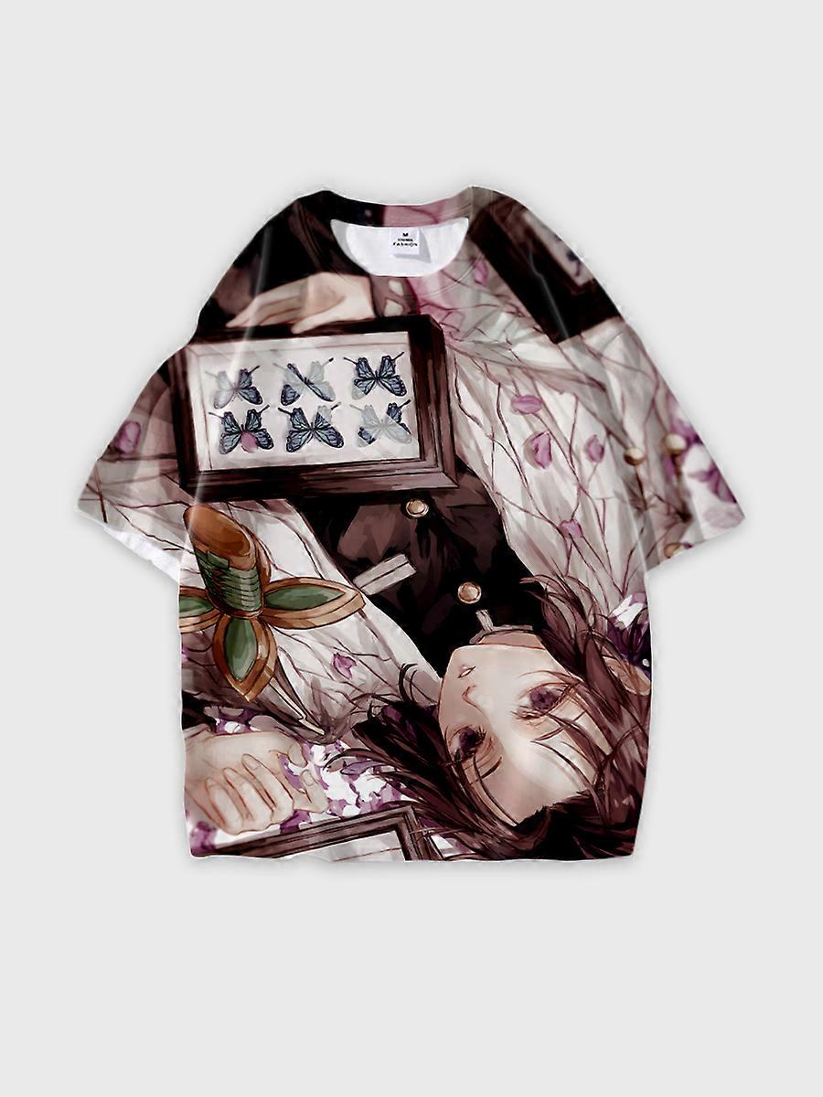 T-shirt round neck Character Pattern loose short sleeve P2895