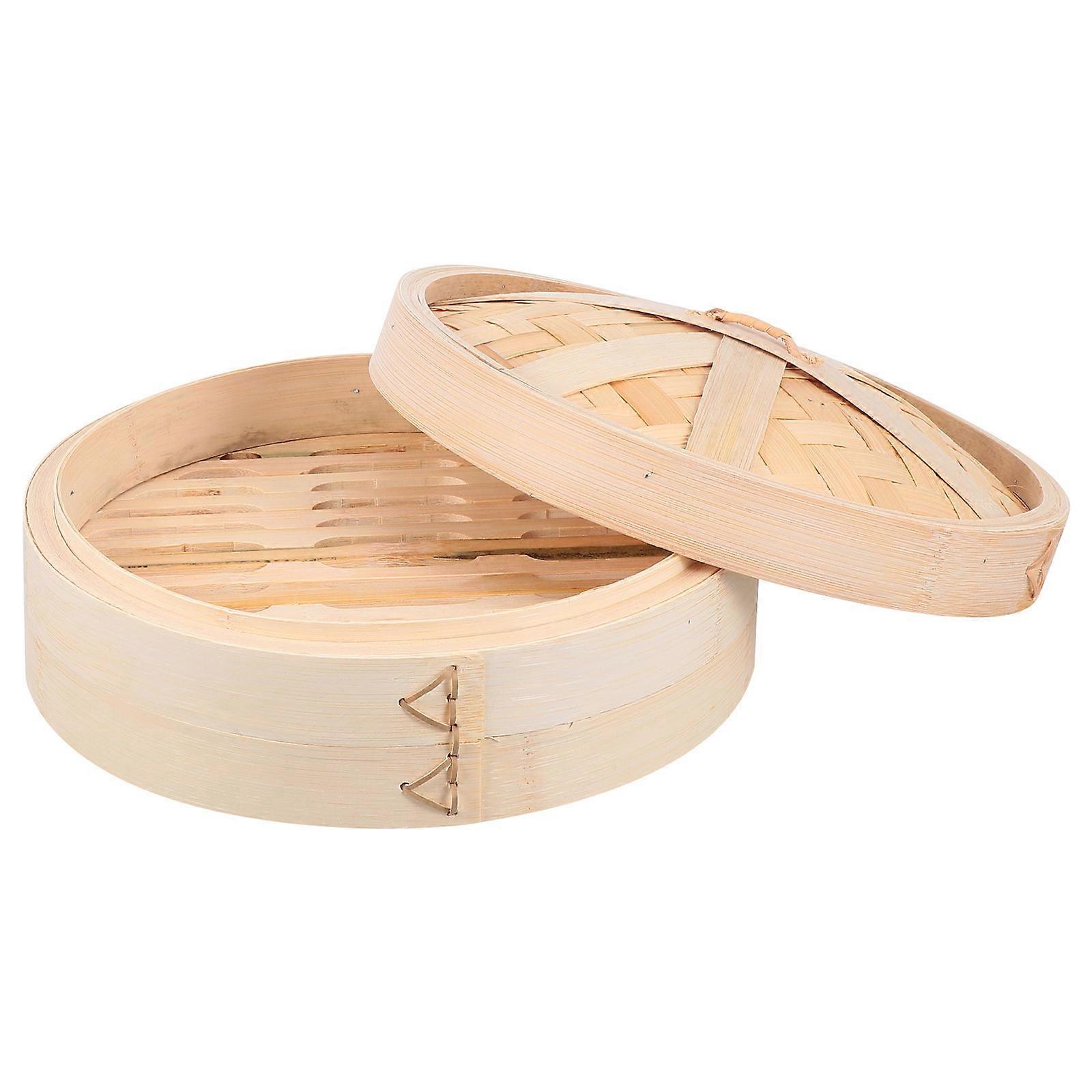 Multi-Purpose Bamboo Steamer Cooking Tool For Adults Designed For Nutrient Retention And Healthy Diet In Beige 1 Set