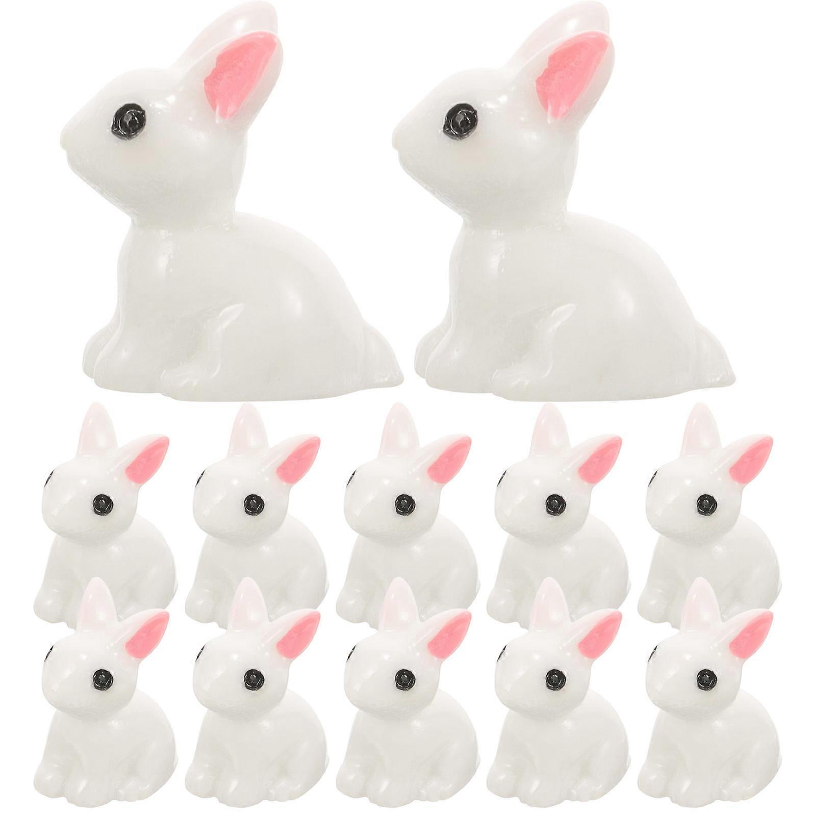 100pcs Mini Rabbit Decorations Lightweight Resin Bunny Models for DIY Crafts & Tabletop Displays – Non Fading Miniature Ornaments