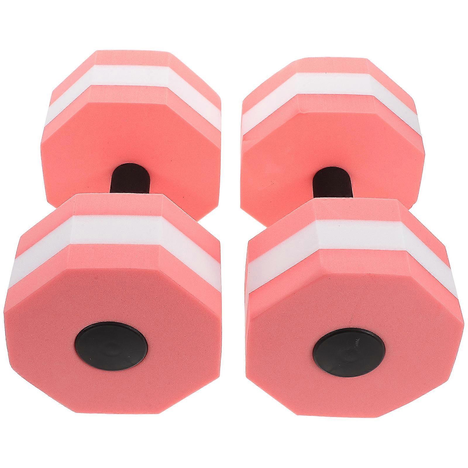Octagonal EVA Dumbbells for Pool Exercise Pink 26.50X15.00X15.00CM Flexibility Improvement 1 Pair