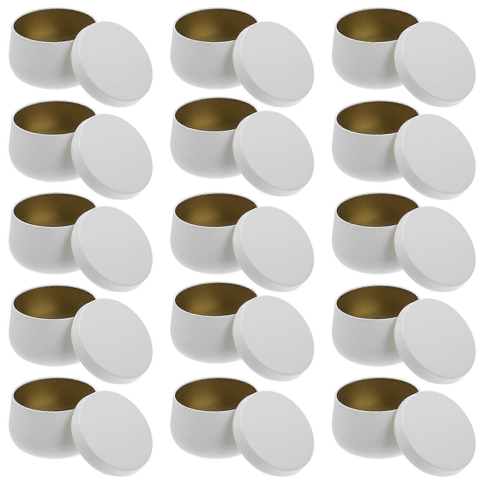 24 Pack Small Round Tinplate Storage Boxes for Sealed Candy, Tea, and Kitchen or Office Organization – Lightweight and Portable Containers
