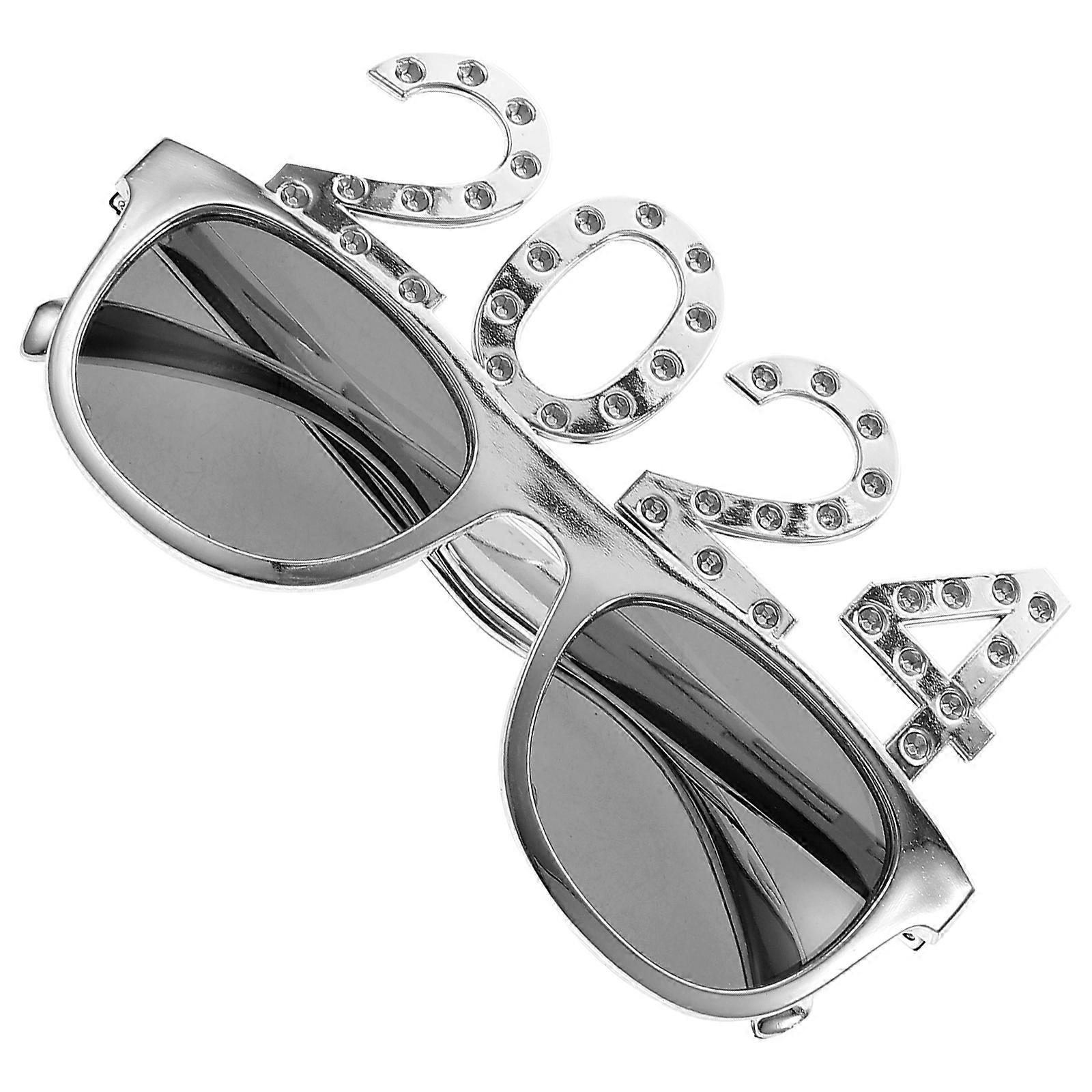 Funny Number Eyeglasses for 2024 New Year Party Novelty Glasses 2pcs