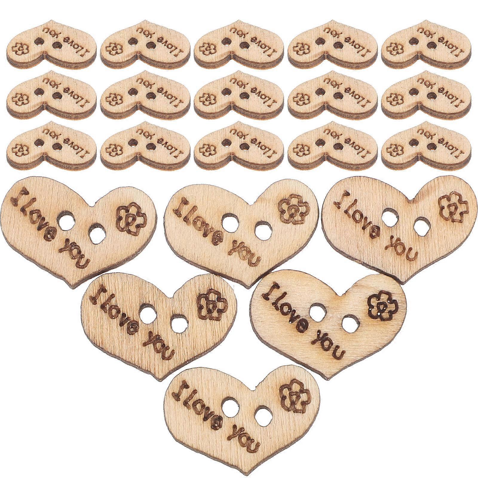 100pcs Household Heart Shaped Buttons Multipurpose Sewing Buttons Clothing Buttons
