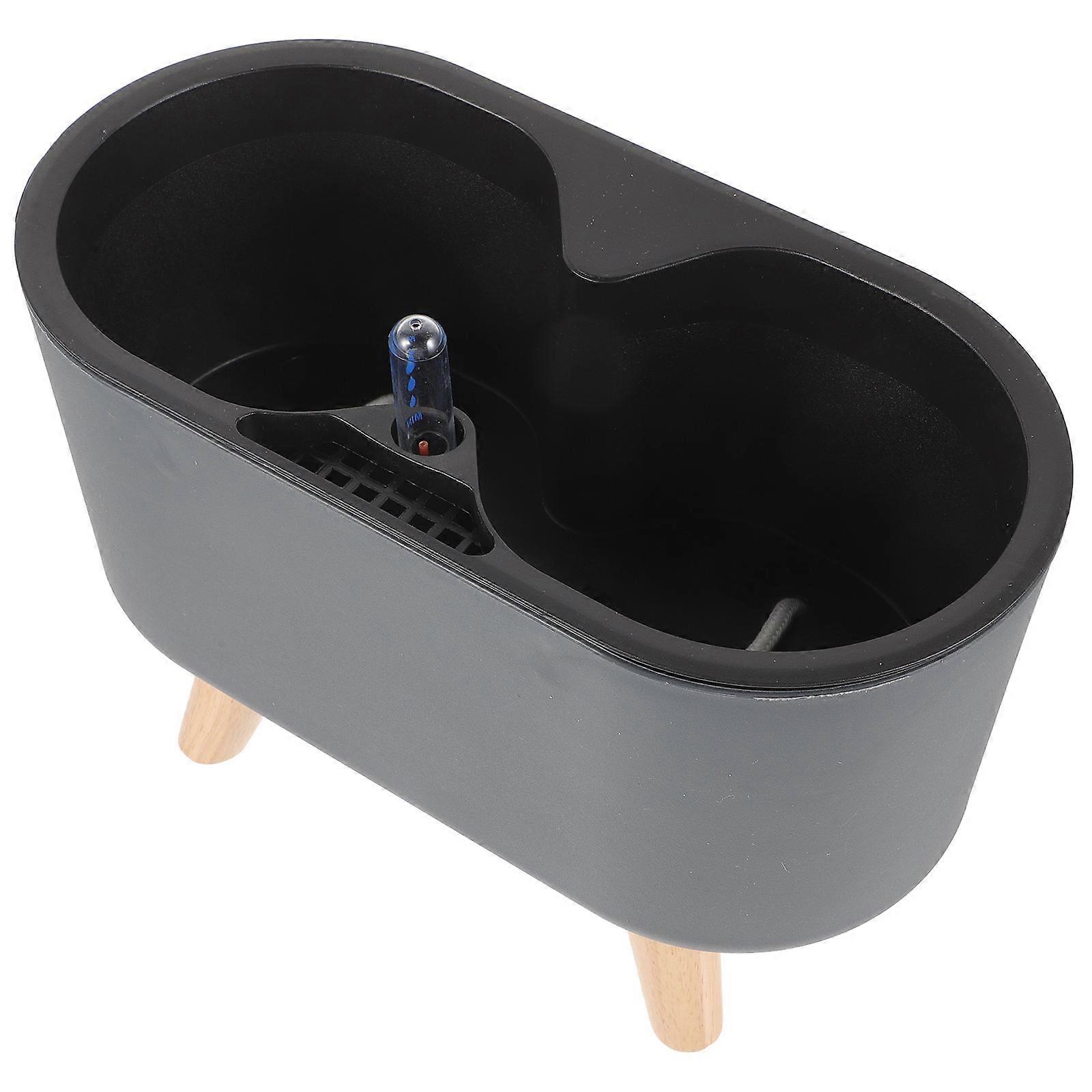 Self Watering Pots For Plants Rectangular Use Wood Material Water Level Display 1Set