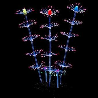 Dww-strip Coral Plant Ornament Glowing Effect Artificial Silicone Decoration For Fish Tank, Aquarium Landscape - Pink