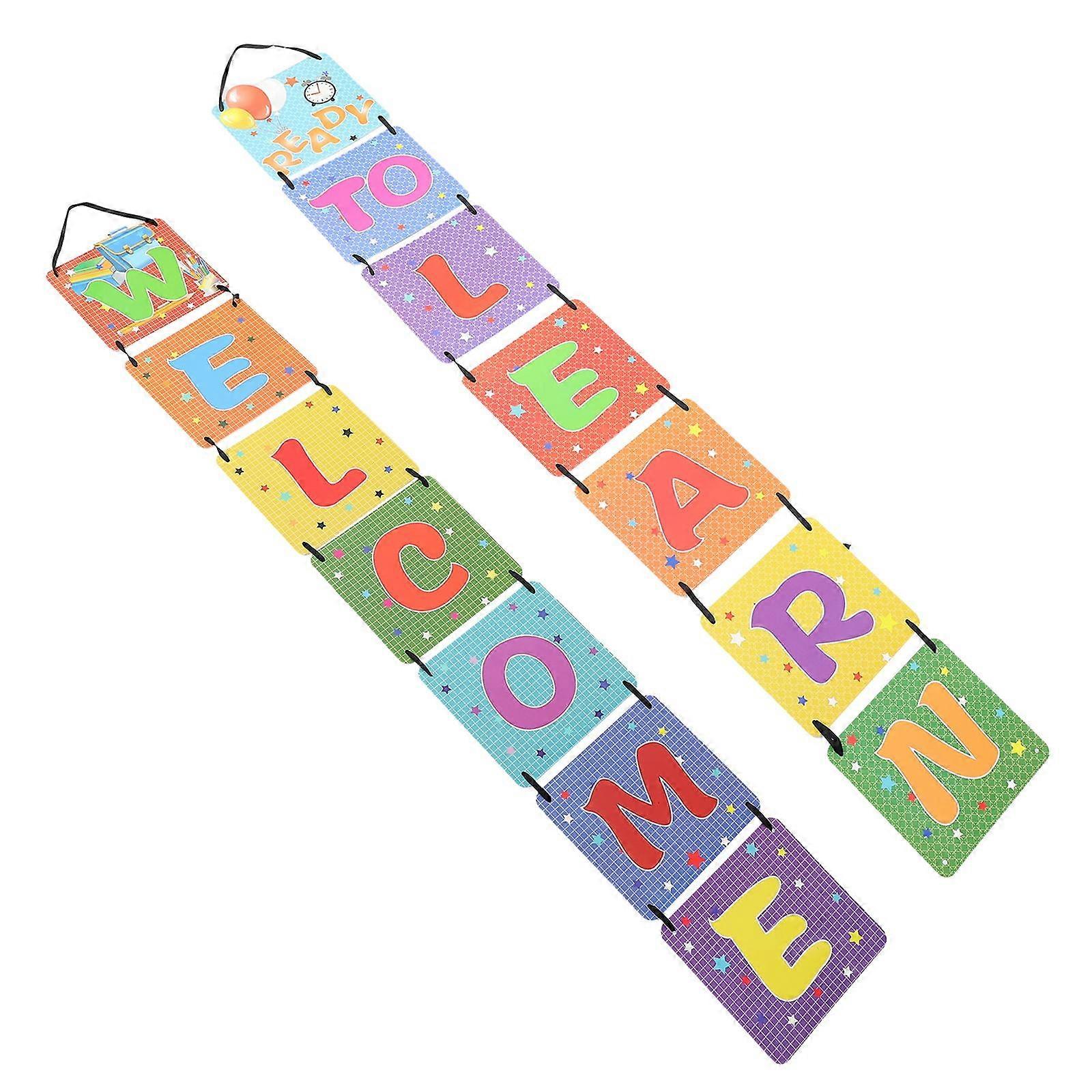 المدرسة نمط الديكور ترحيب راية 1 مجموعة مناسبة للأطفال المعلمين الآباء والأمهات متنوعة الألوان