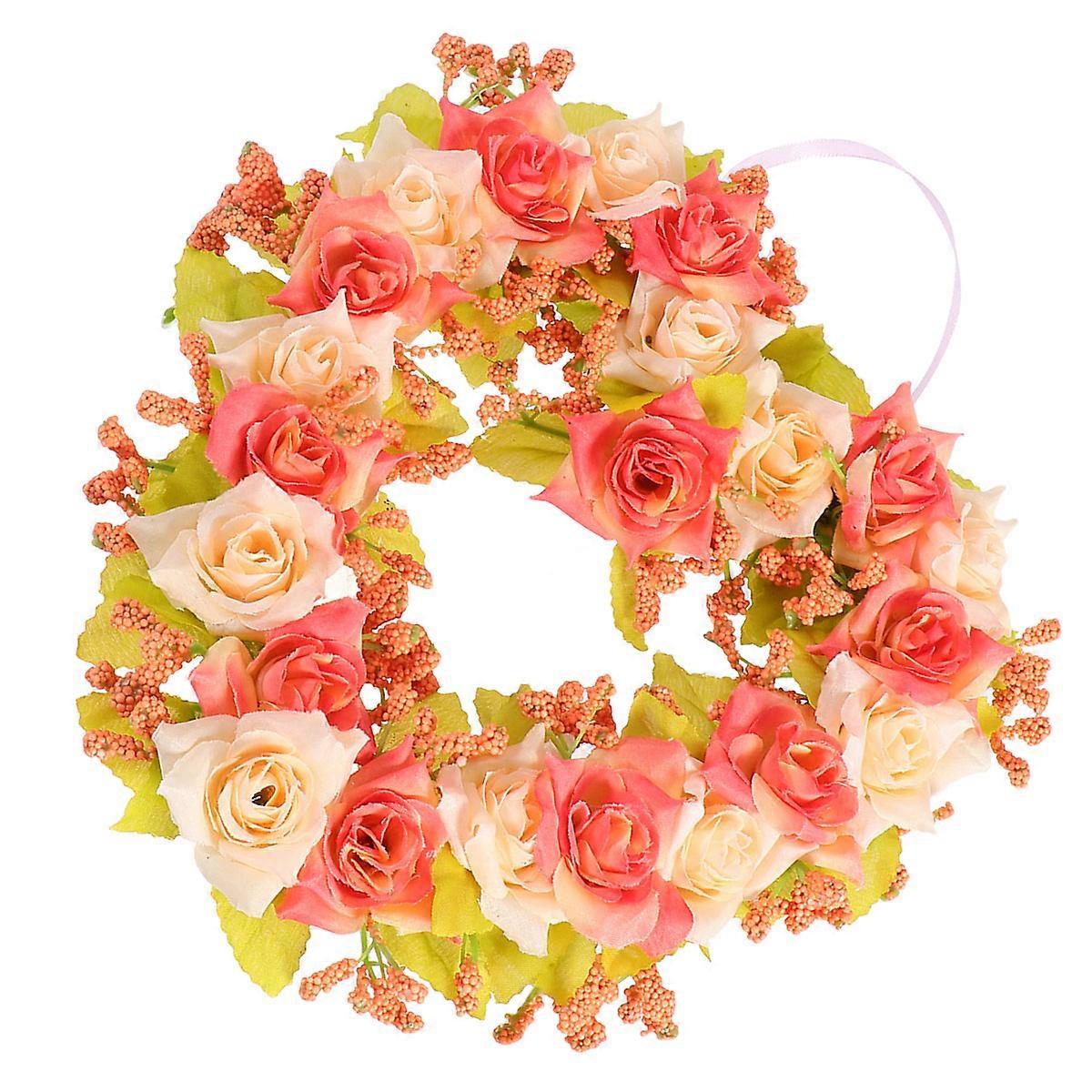 ホームストアフェスティバルウェディングデコレーションレッドプラスチックのための人工ガーランドハート型リース