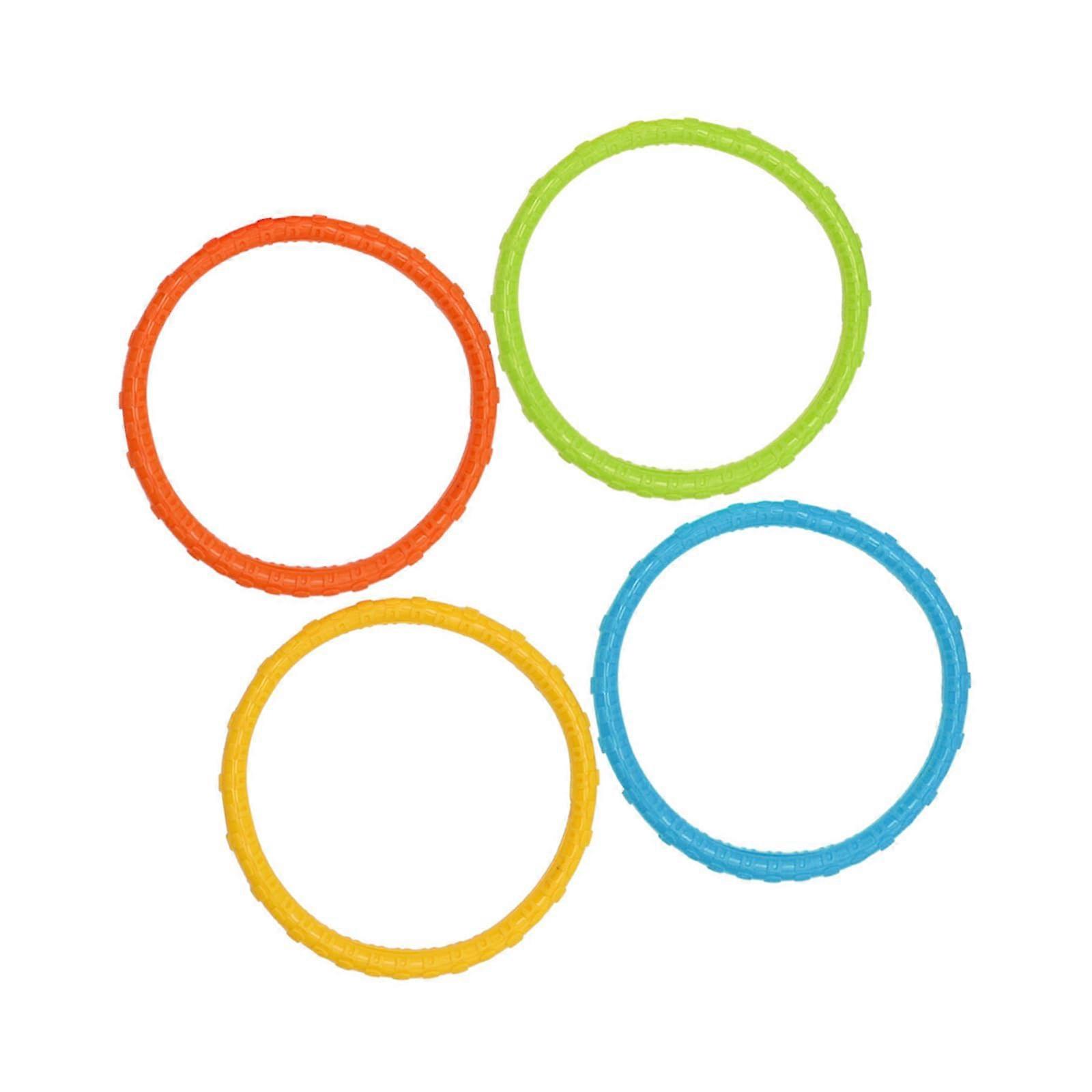 4PCS Underwater Dive Pool Rings for Kids, Colorful Tauchspielzeug for Swimming and Diving Games, Durable Plastic