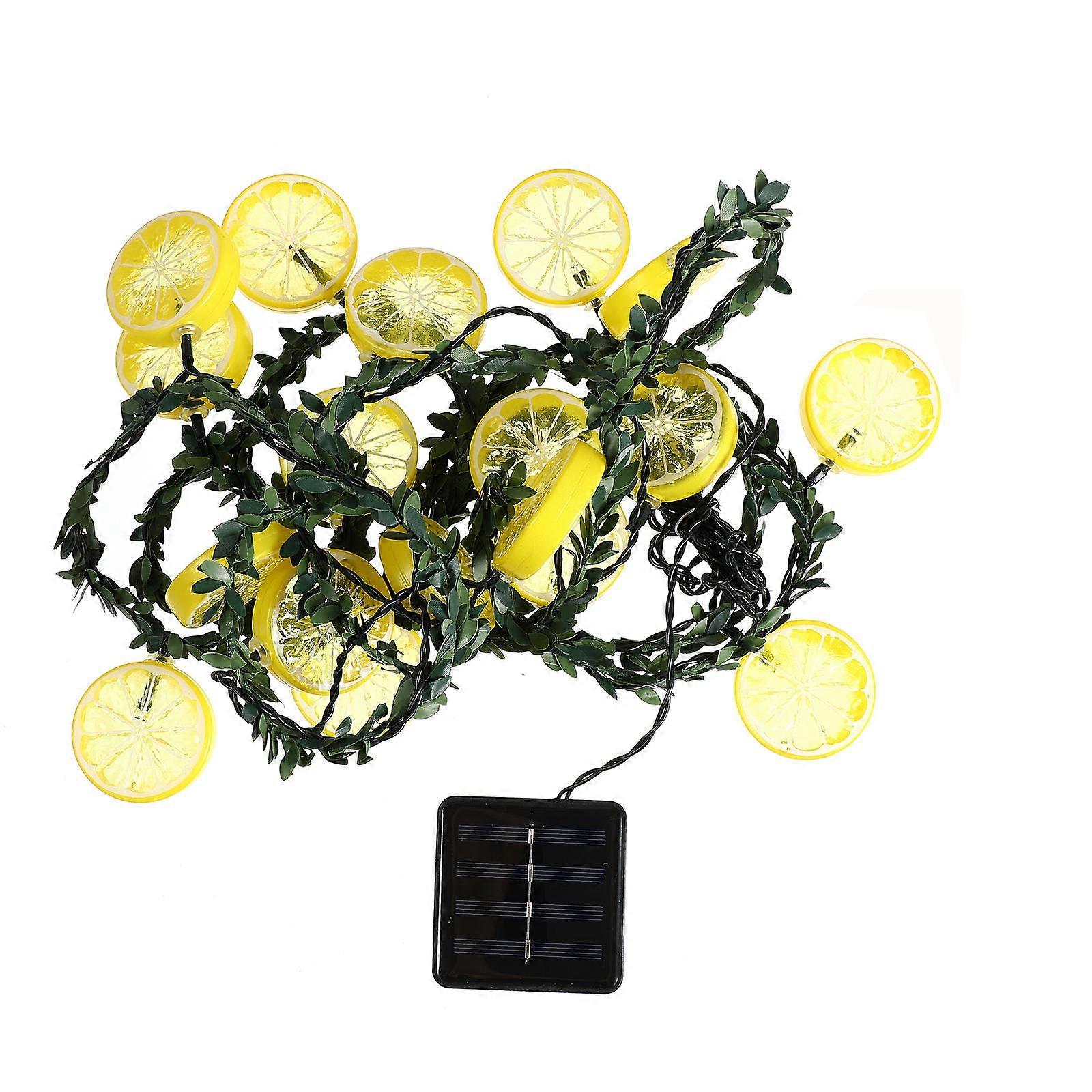 Imitated Lemon Vine Solar Light String With Decorative Lighting For Outdoor Garden And Yard 500x5cm 1Pack