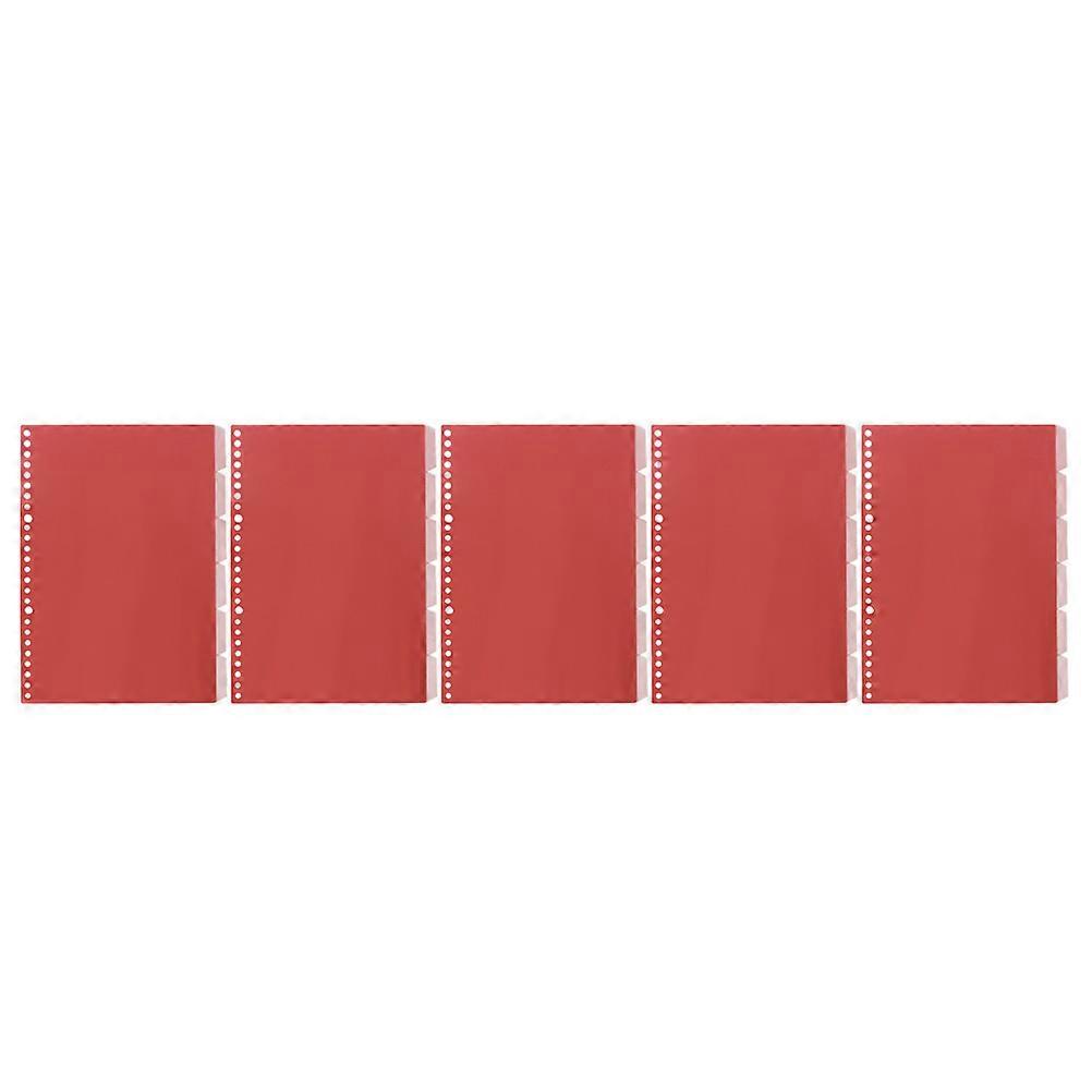 Tabbed Dividers for Binders B5 Binder Dividers Dark Red 25.5X17.8CM Waterproof Dustproof Separation Page Quick Reference 5Pack