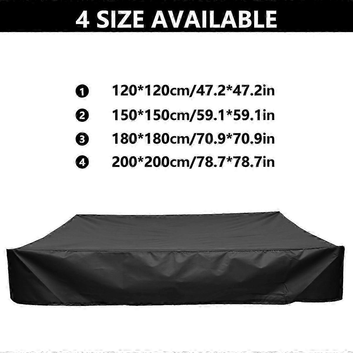 Sandkassedæksel firkantet vandtæt sandkassedæksel støvtæt beskyttelse sandkasse poolovertræk sort (forskellige muligheder)