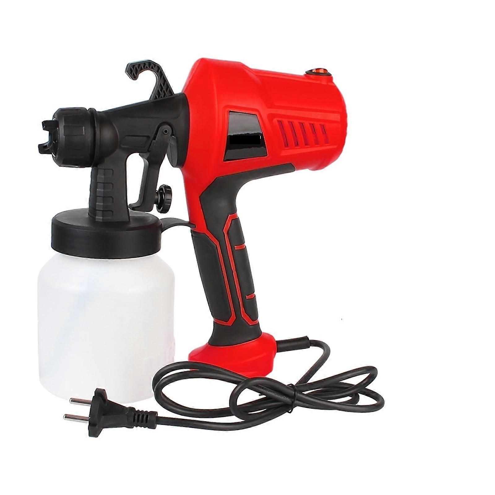 Electric Spray Gun 800ml, 500W Paint Sprayer with Flow Control, Stable Spraying, Red Color, Household Airbrush Tool