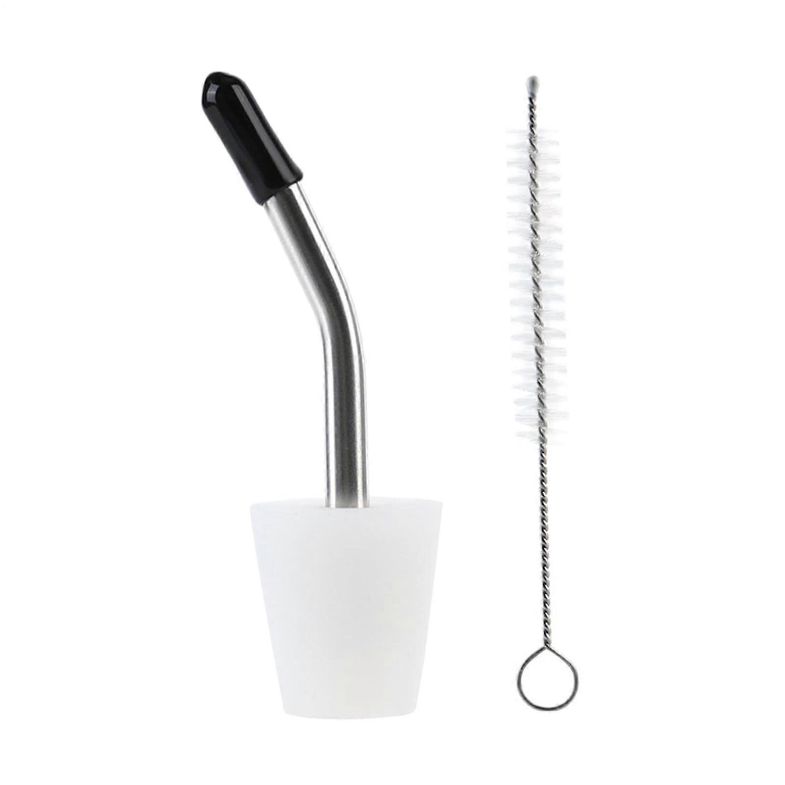 Water Kettle PourOver Adapter  Reusable Cone Nozzle with Cleaning Brush, White