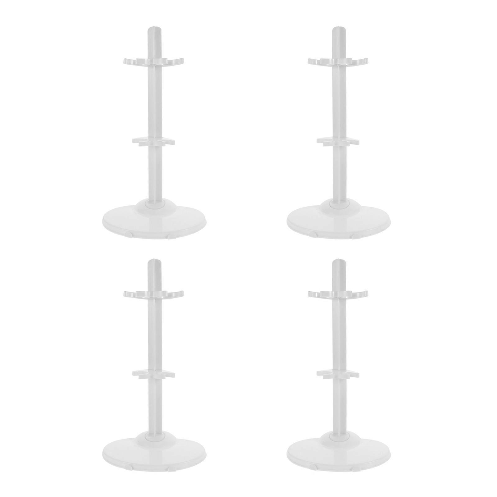 4 Sets Durable Doll Stands Display Holders With Wide Base Simple Assembly For Collectors