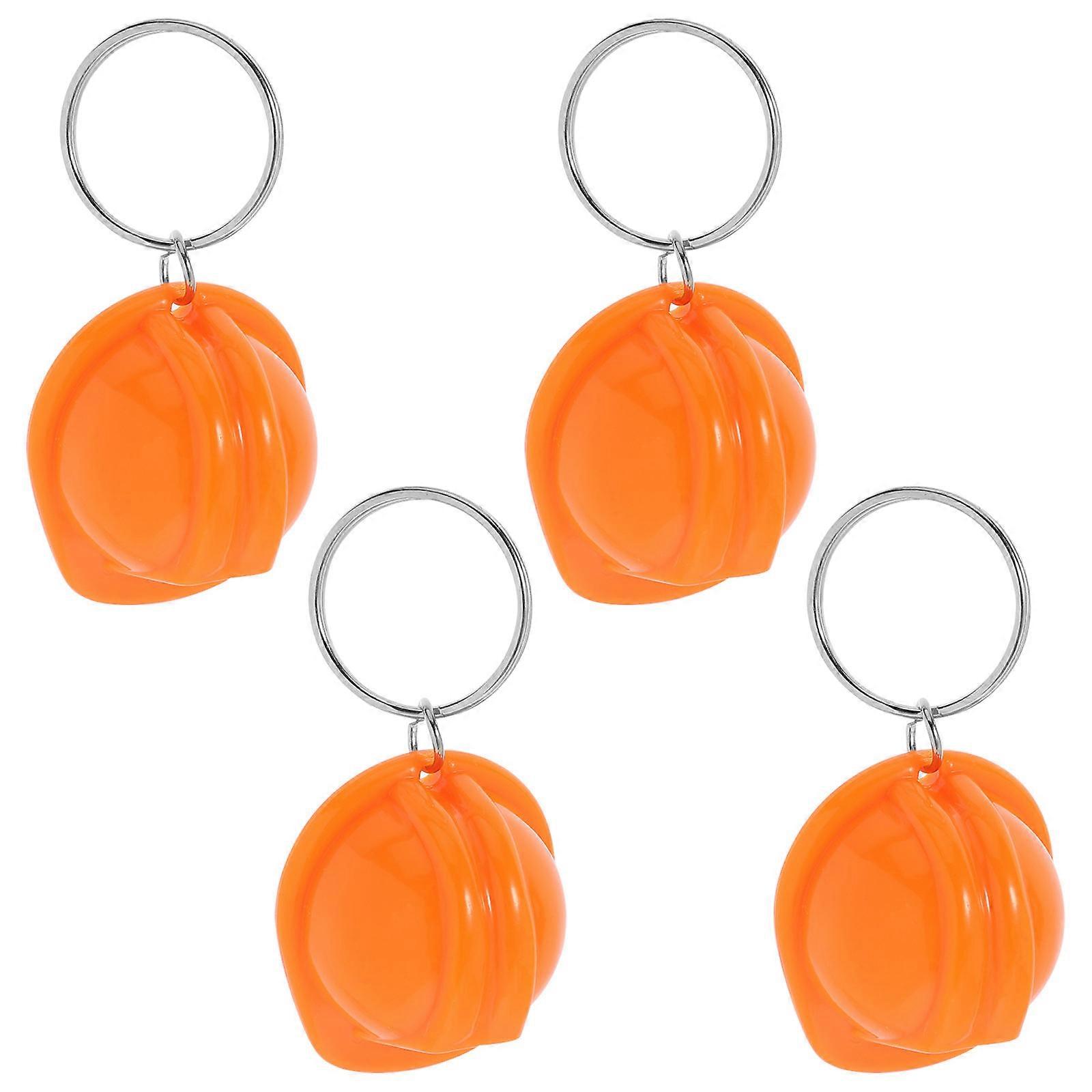 4pcs Mini Keychain Fun Safety Hat Keyring for Construction Parties Portable Miniature Keychains Unique Party Favors for Men