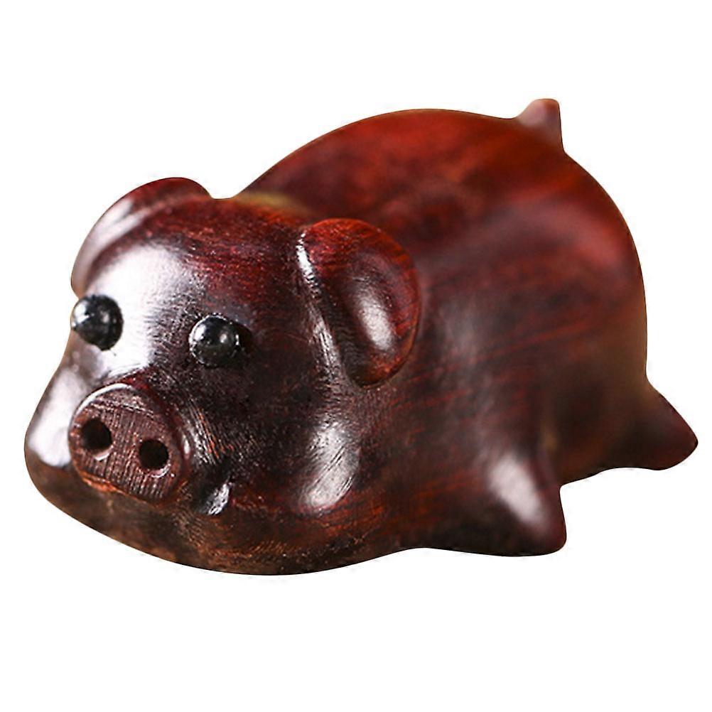 Animal Pig Decorative Pendant For Office Car Use 3X2.3X1.6CM Wooden Design 1Set