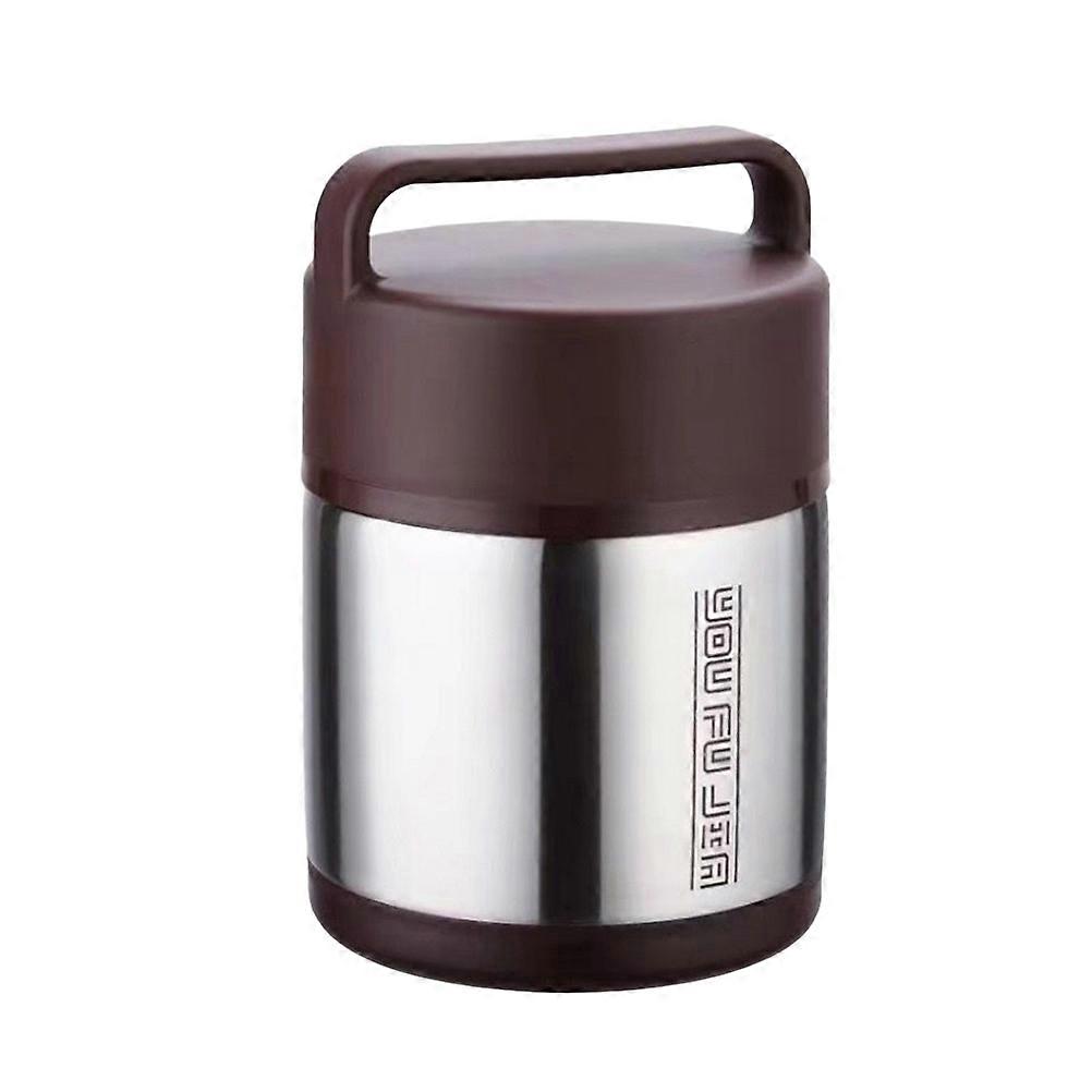 Double Layer Stainless Steel Lunch Box for Home Use with Insulation and Portable Handle Coffee 1.8L