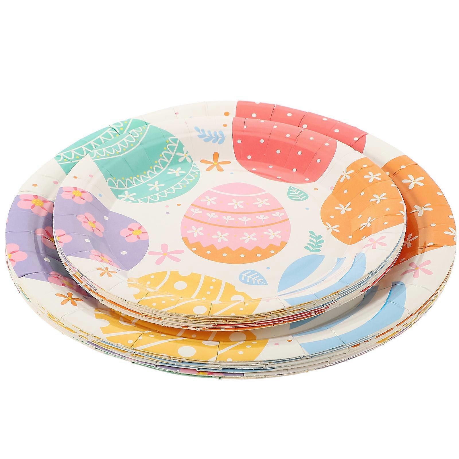 Assorted Color Paper Dinner Plates For Theme Parties 20Pcs Suitable For Adults